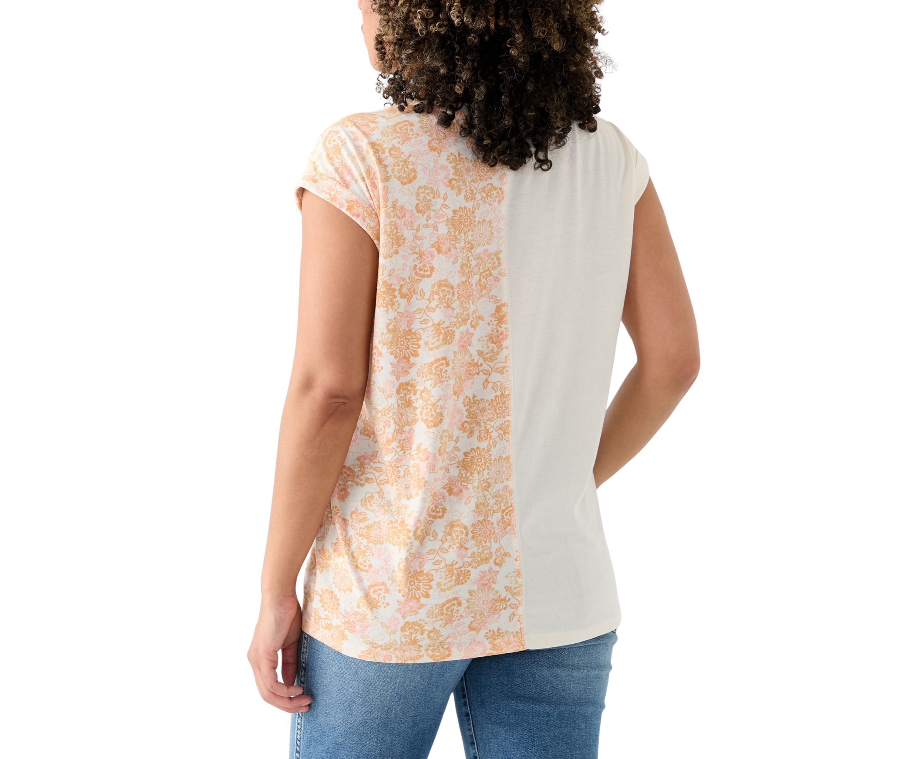 Womens Short Sleeve Split Graphic T-Shirt 