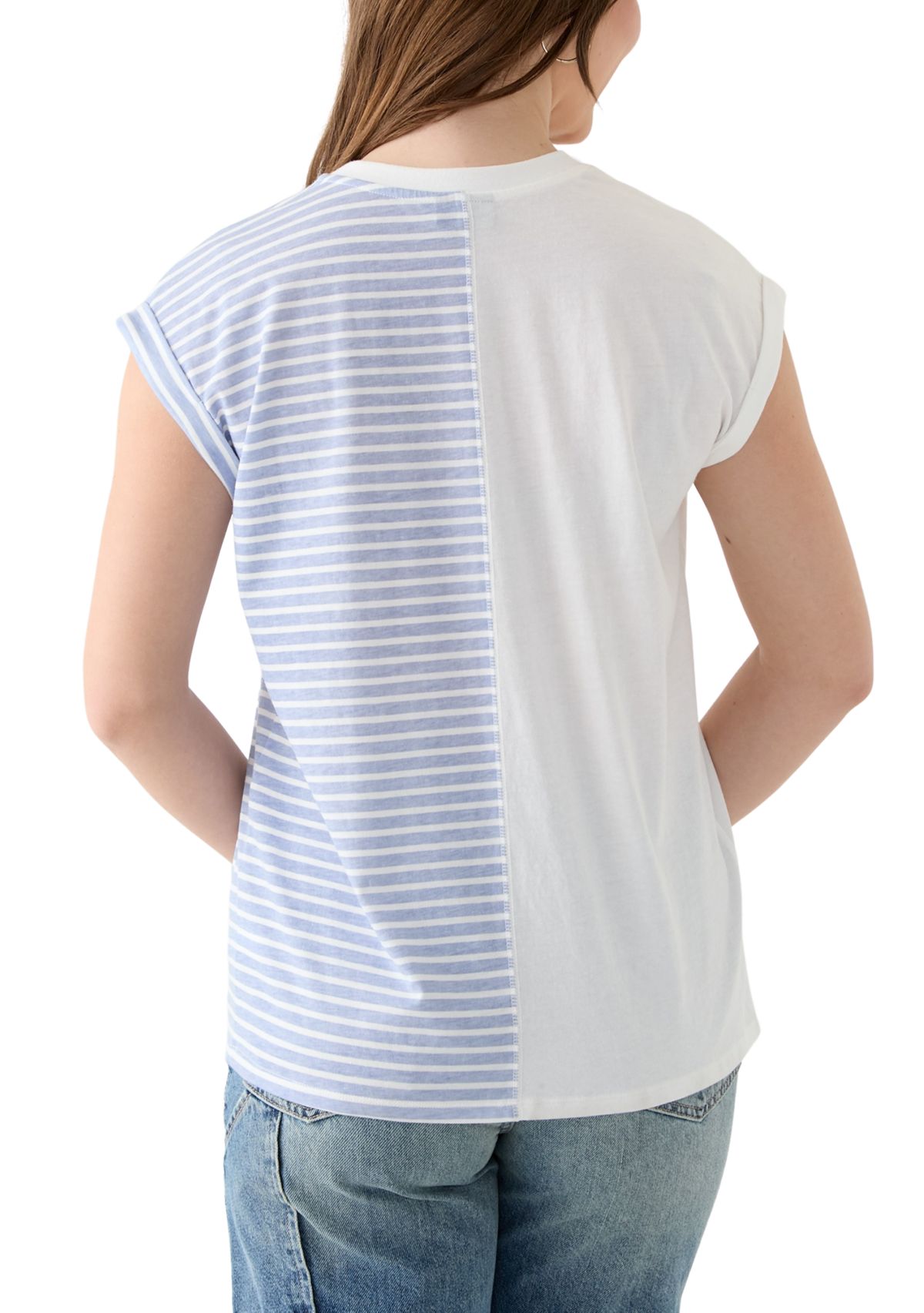 Womens Amalfi Split Stripe Graphic T-Shirt