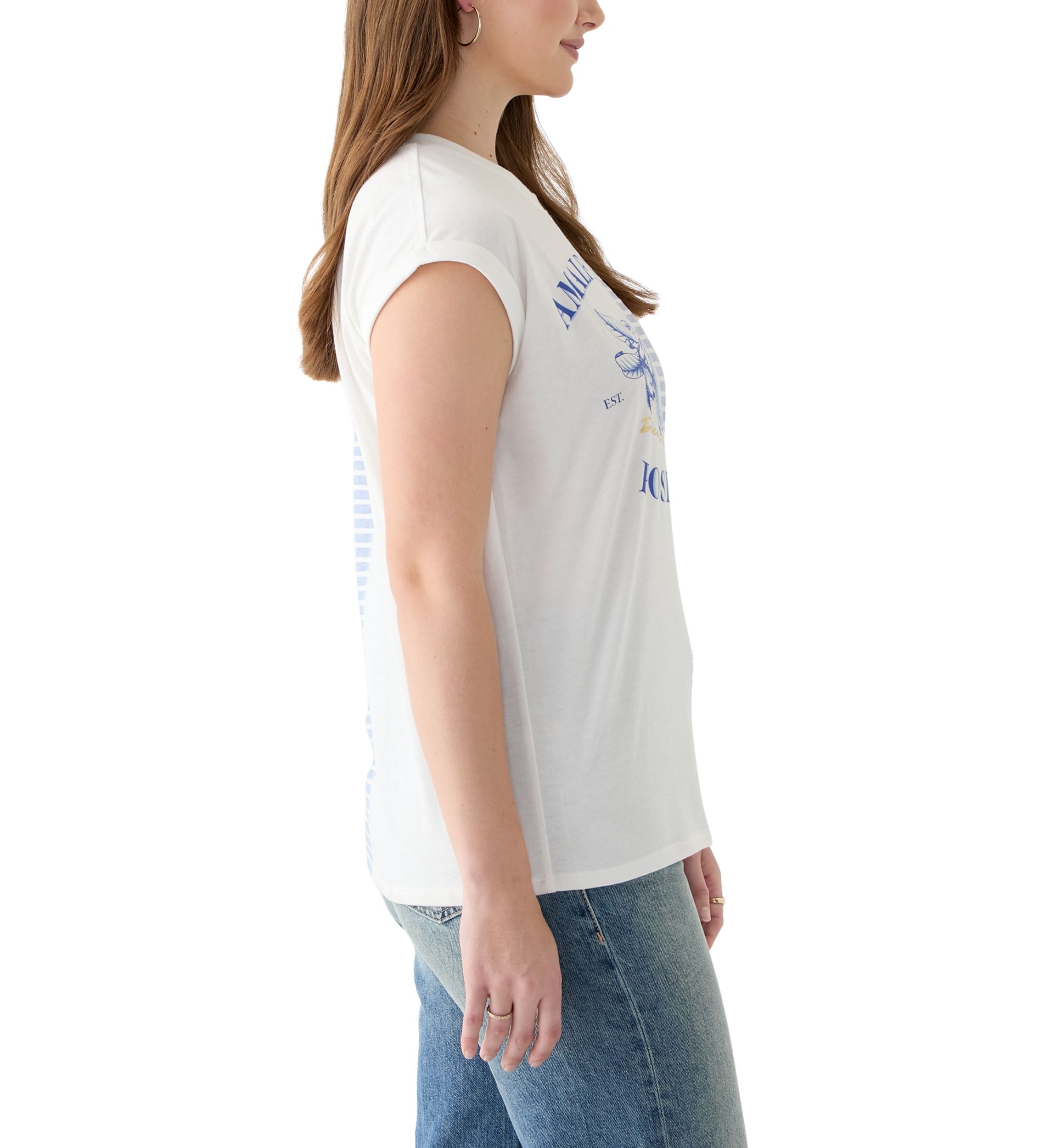 Womens Amalfi Split Stripe Graphic T-Shirt