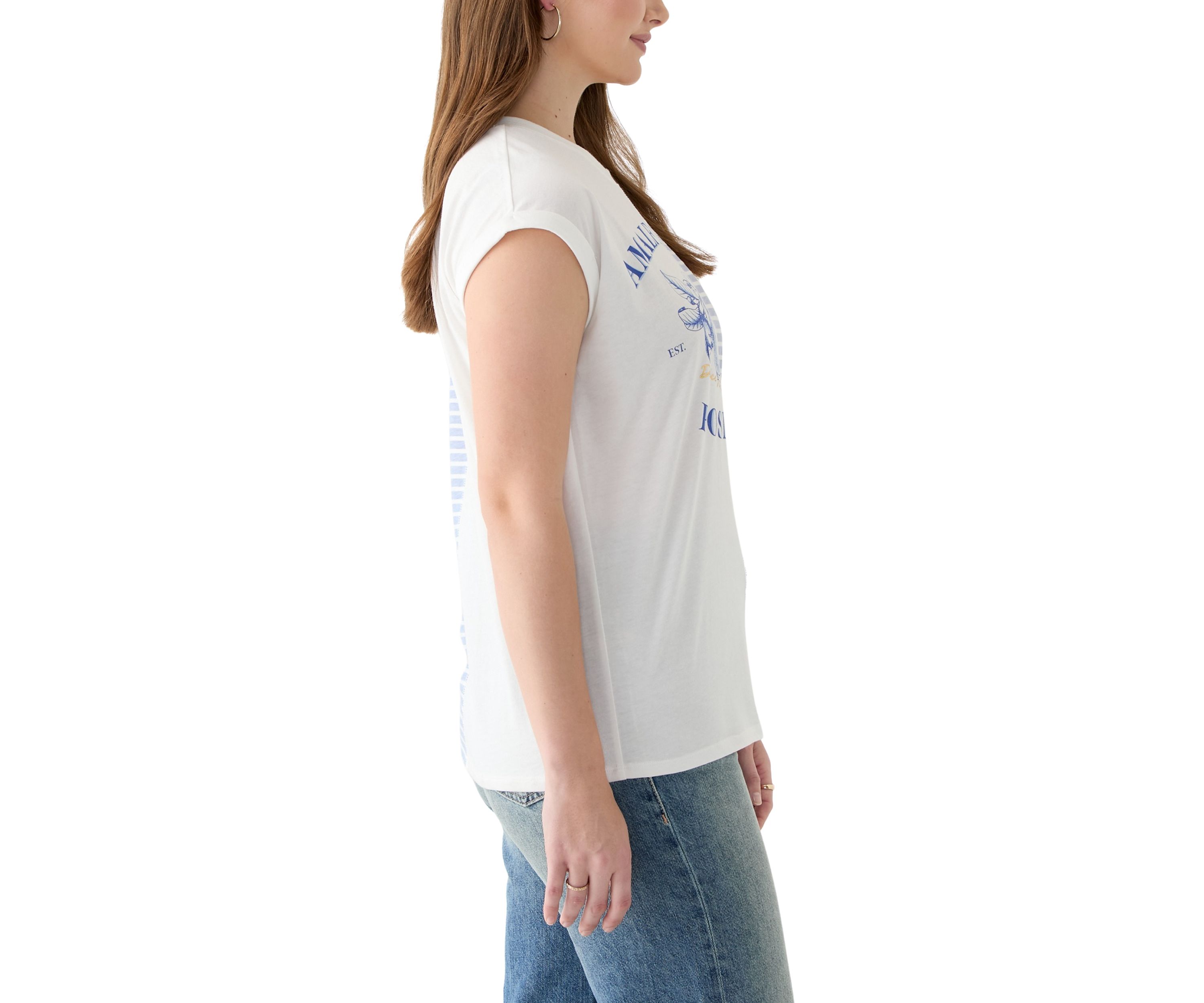 Womens Amalfi Split Stripe Graphic T-Shirt