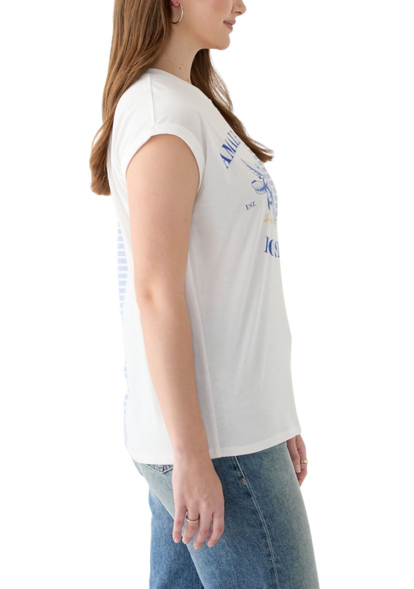 Womens Amalfi Split Stripe Graphic T-Shirt