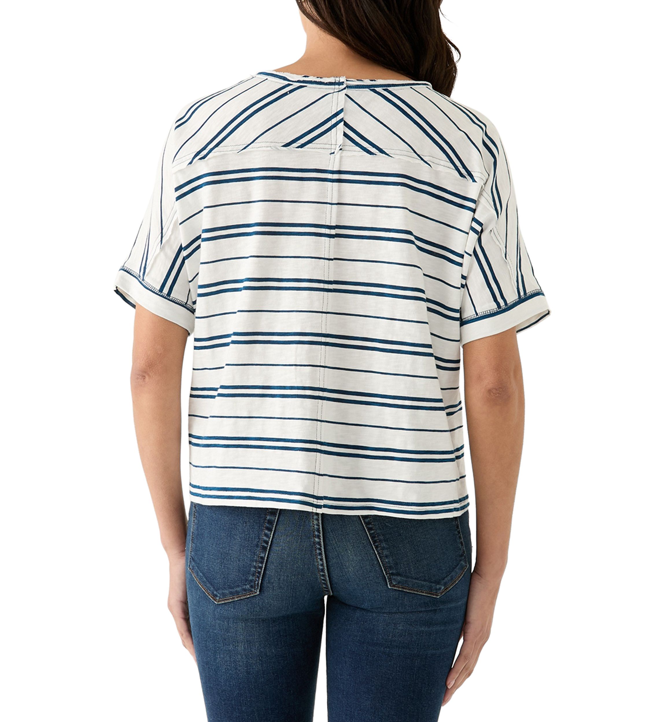 Womens Hi Low Boxy V-Neck T-Shirt