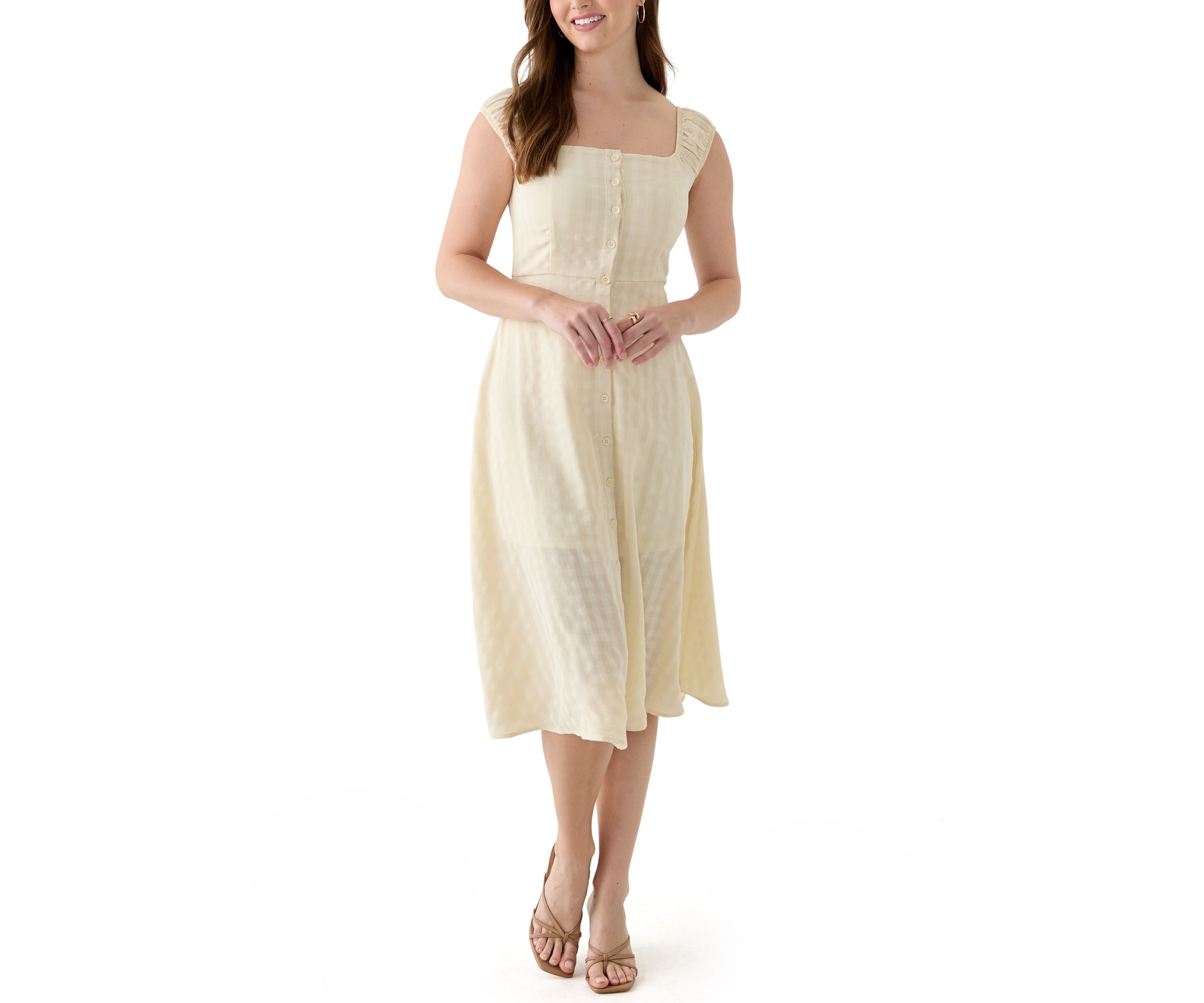 Womens A-Line Midi Dress