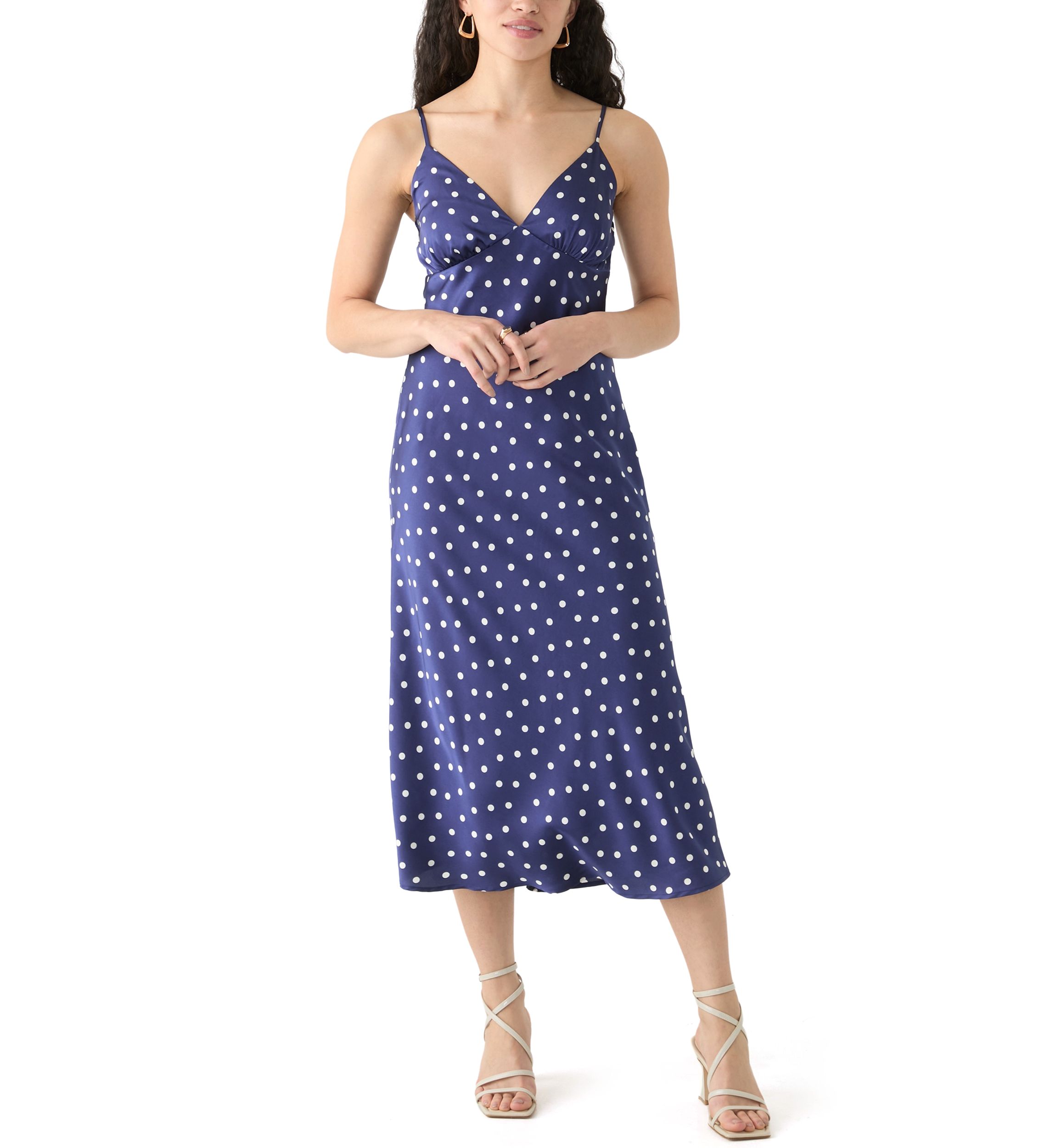 Womens Satin Midi Dress