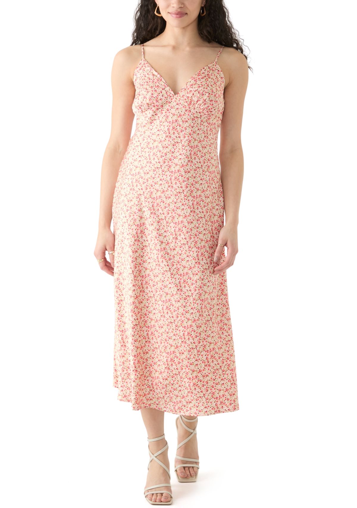 Womens Satin Midi Dress