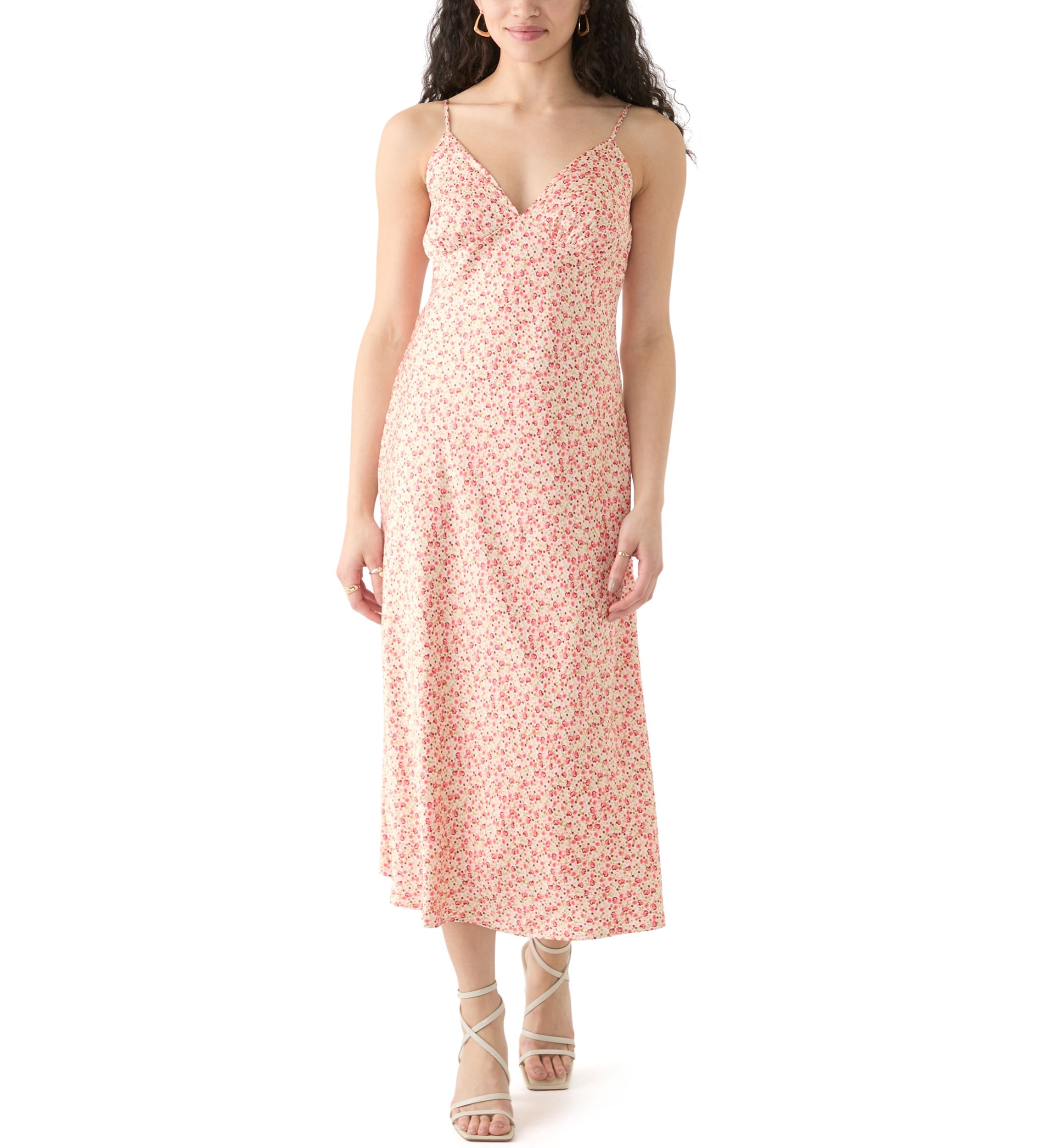 Womens Satin Midi Dress
