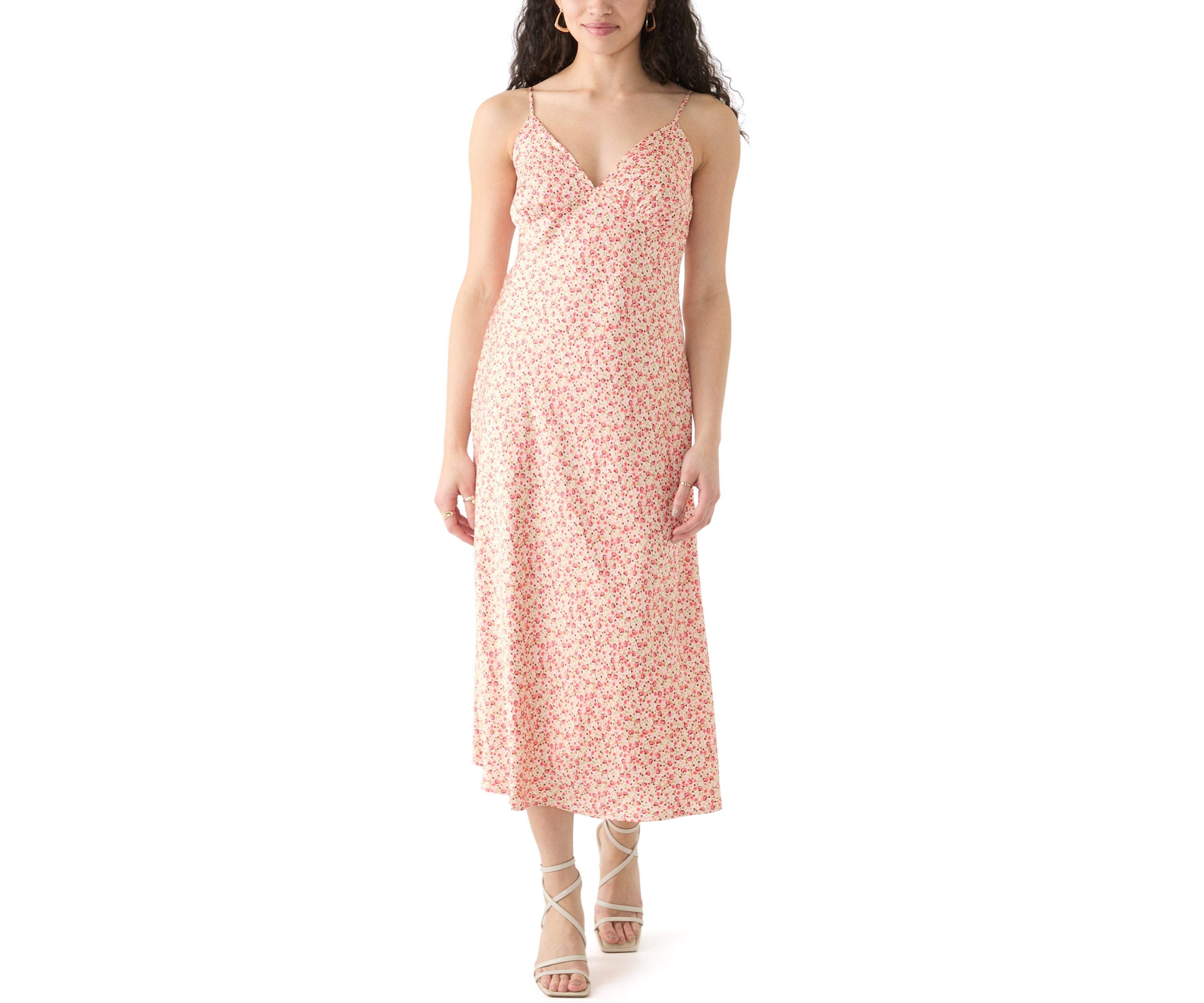 Womens Satin Midi Dress