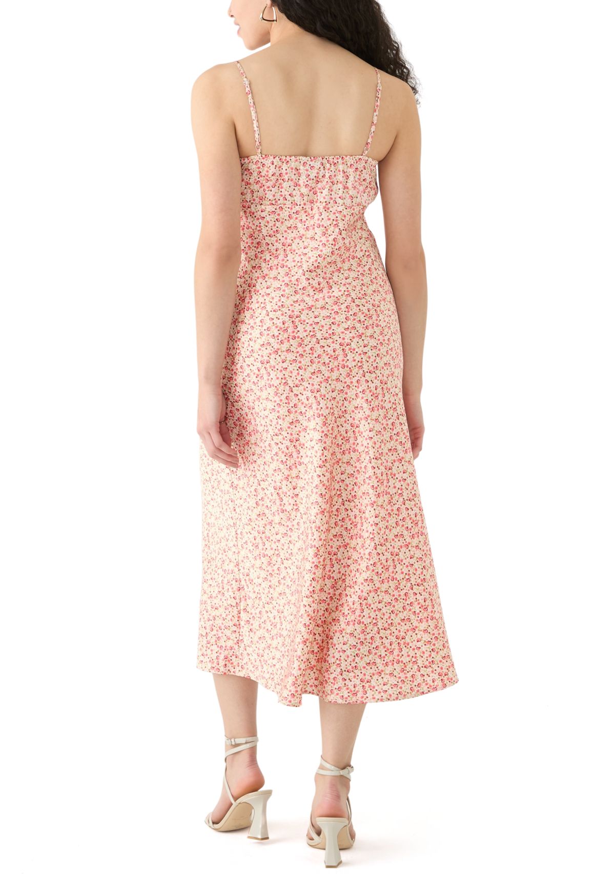 Womens Satin Midi Dress