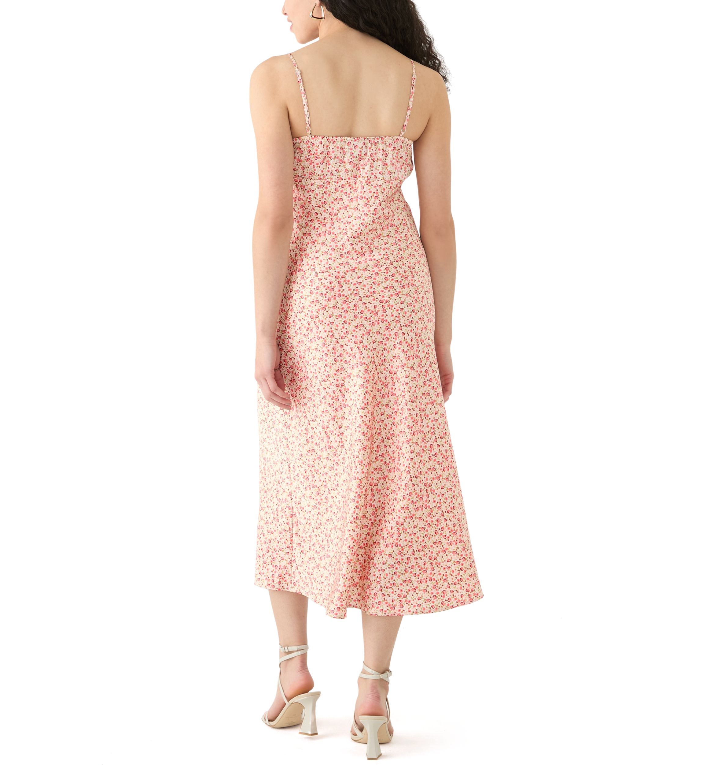 Womens Satin Midi Dress