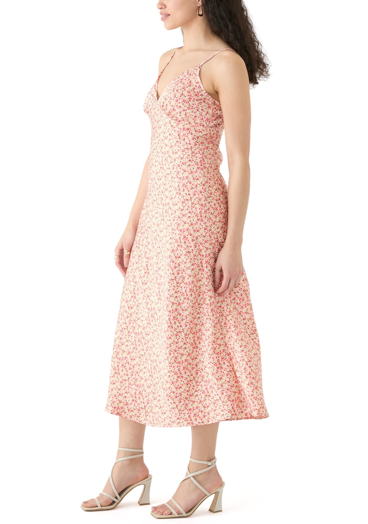 Womens Satin Midi Dress