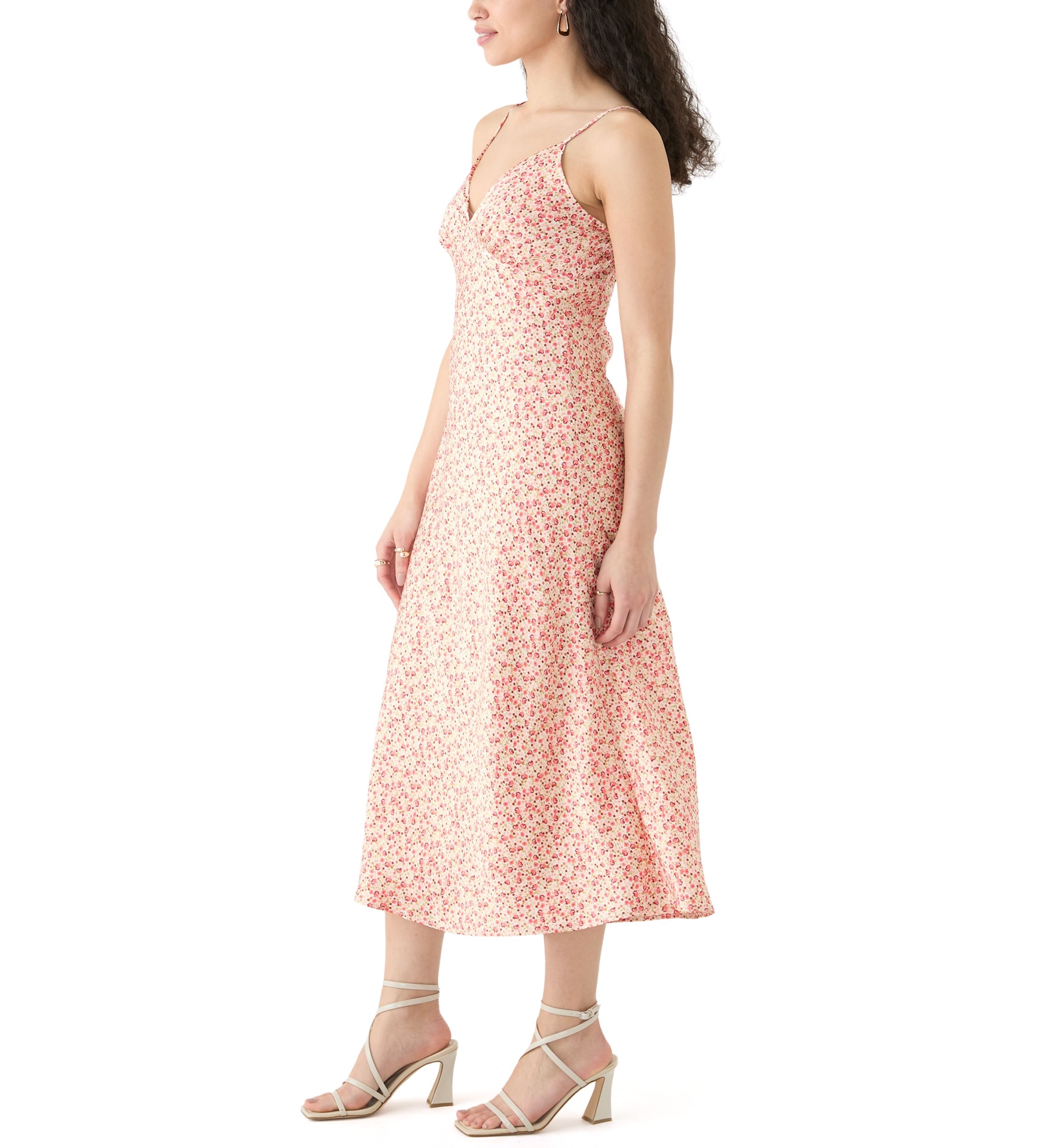 Womens Satin Midi Dress
