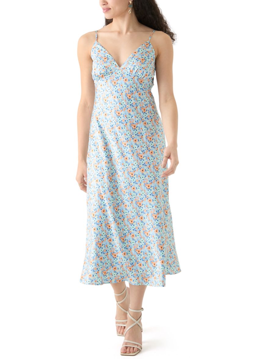 Womens Satin Midi Dress