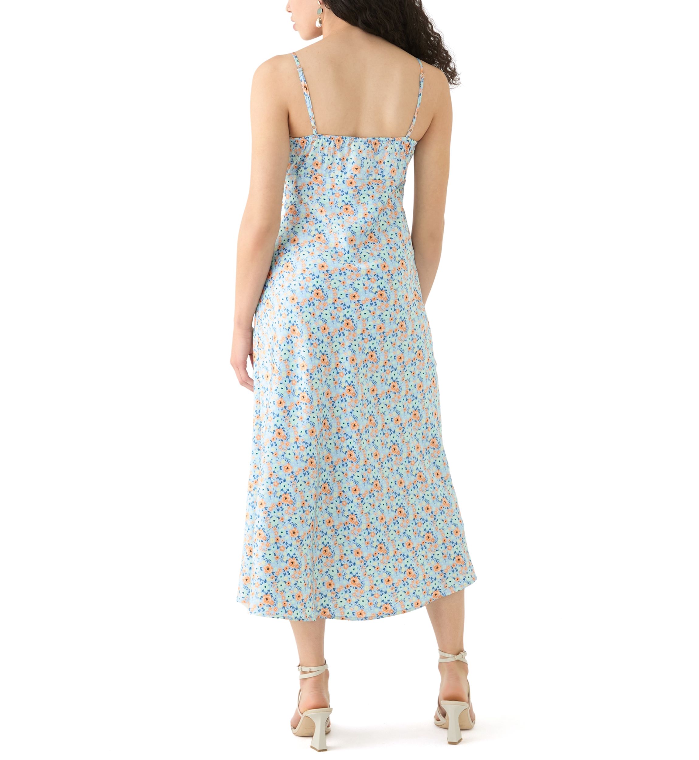 Womens Satin Midi Dress
