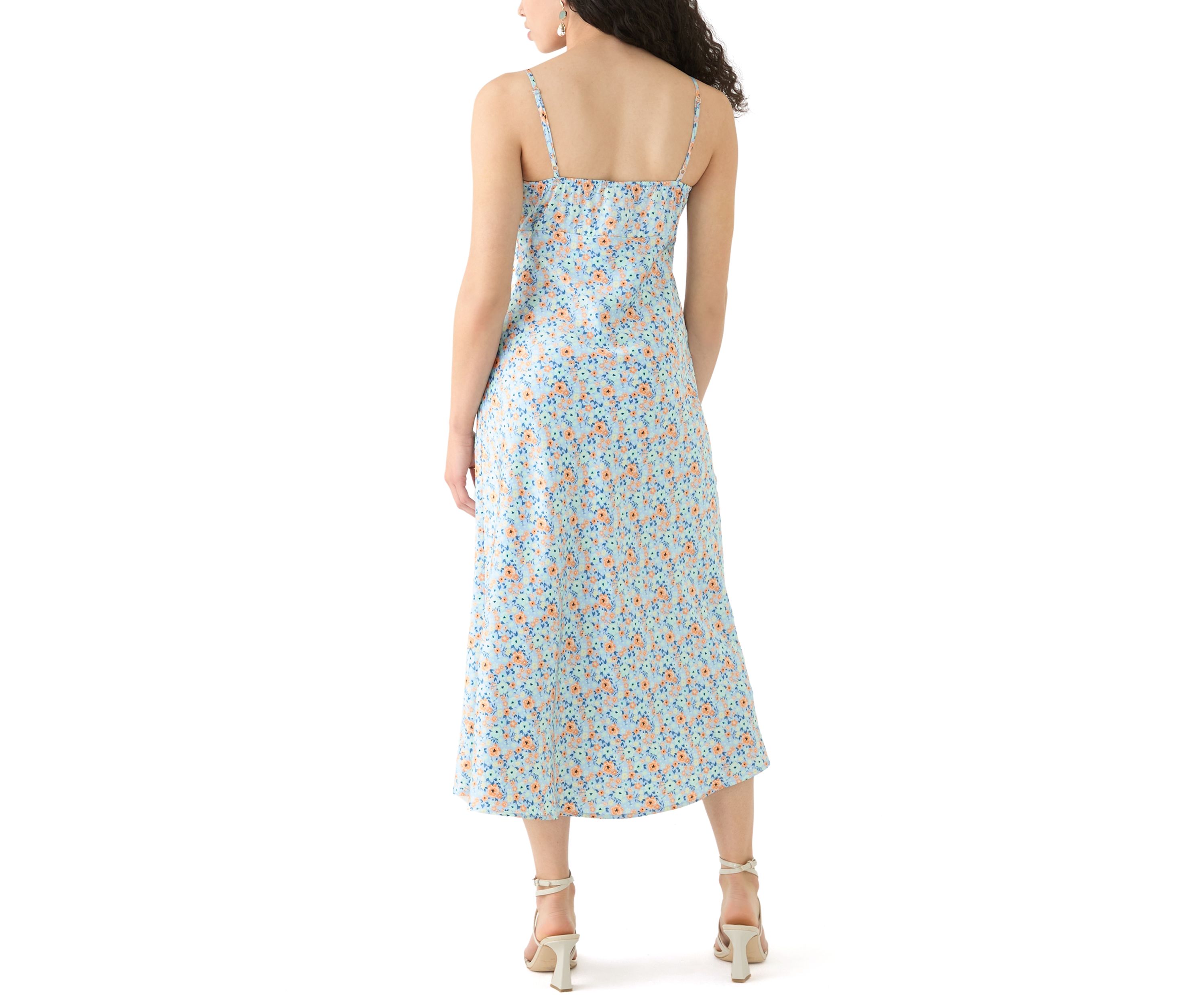 Womens Satin Midi Dress