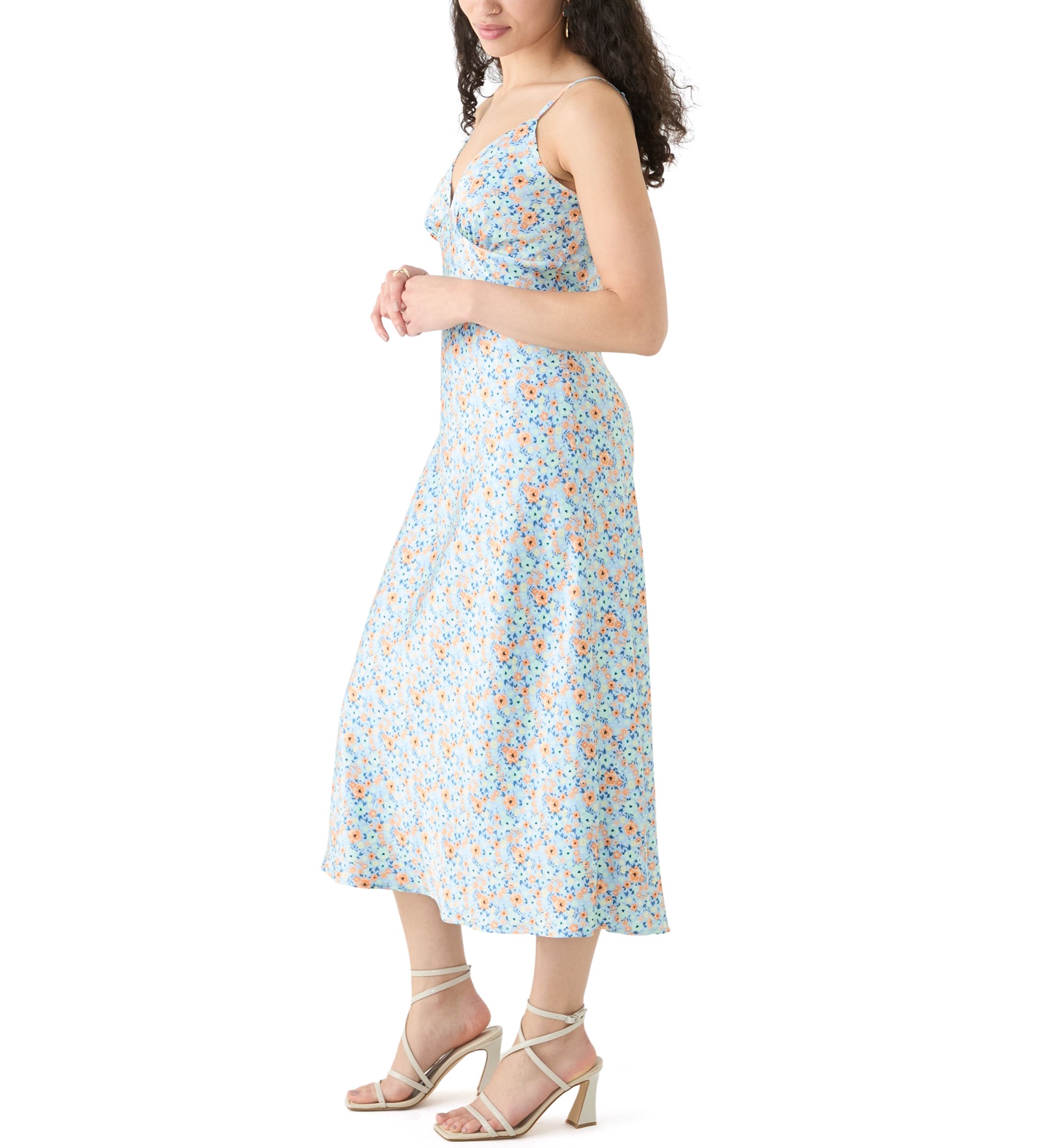 Womens Satin Midi Dress
