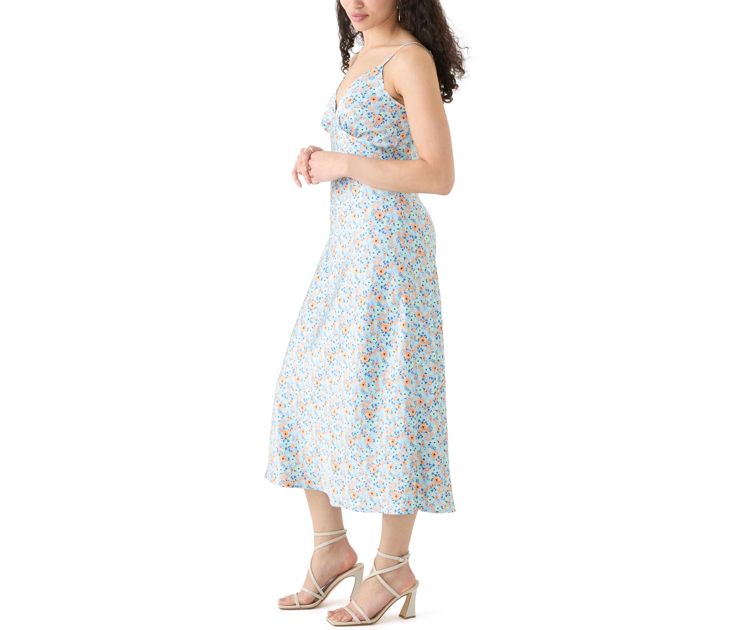Womens Satin Midi Dress