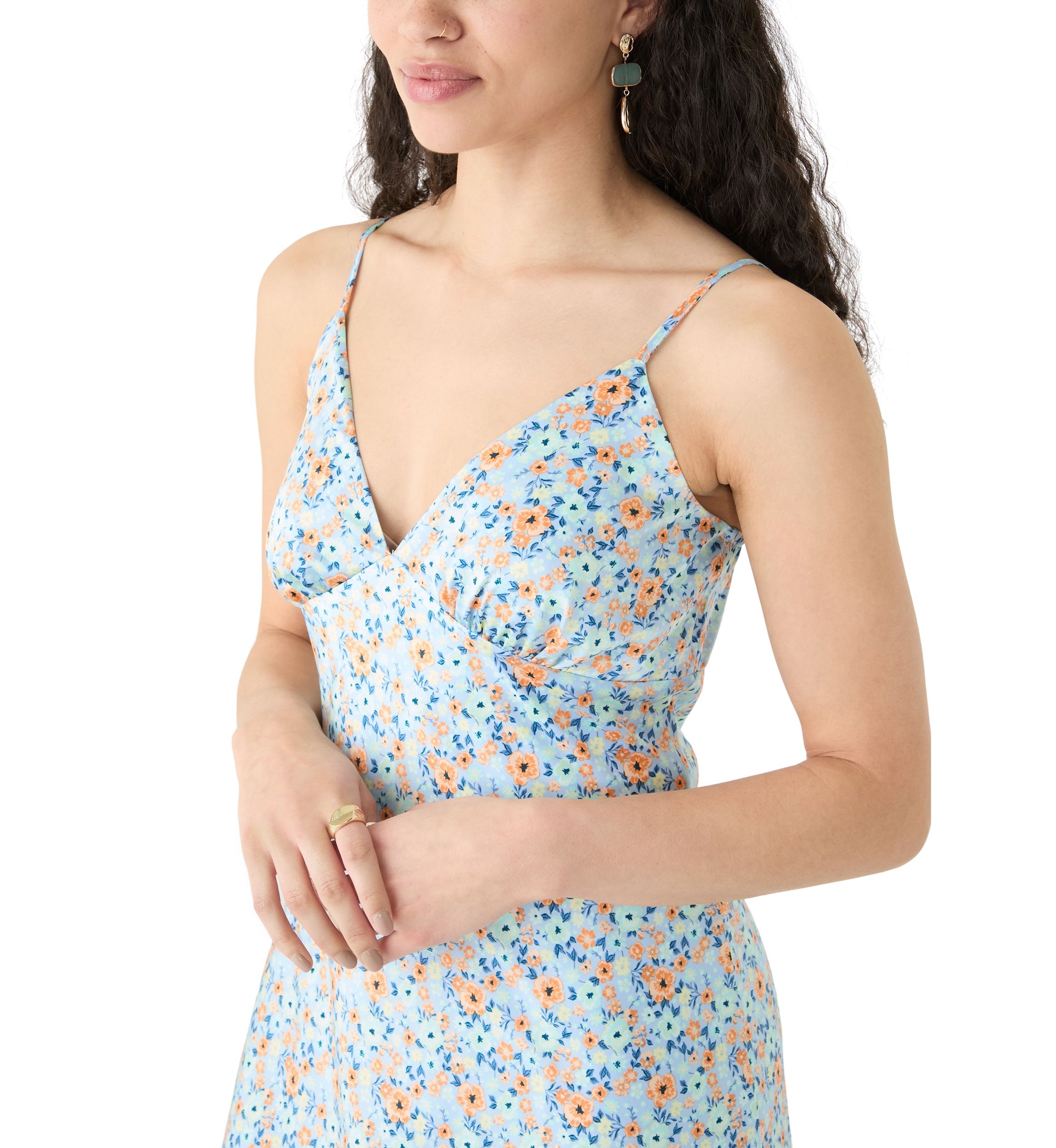 Womens Satin Midi Dress