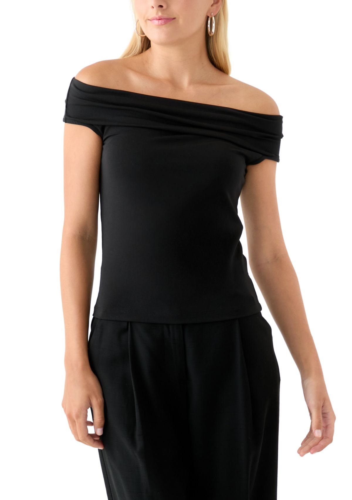 Womens Drapey Off the Shoulder Top