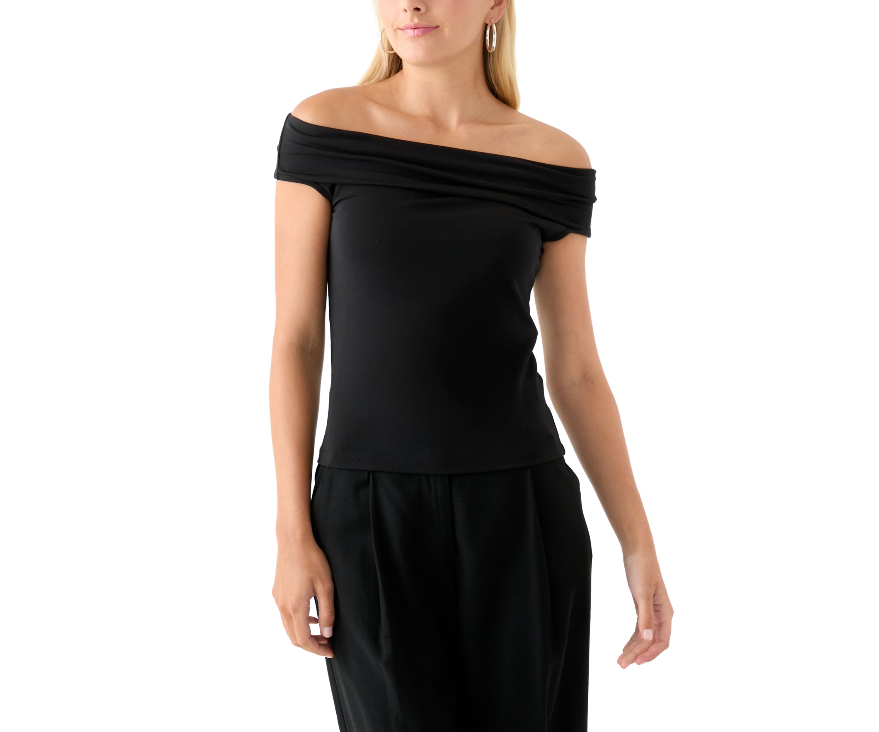 Womens Drapey Off the Shoulder Top