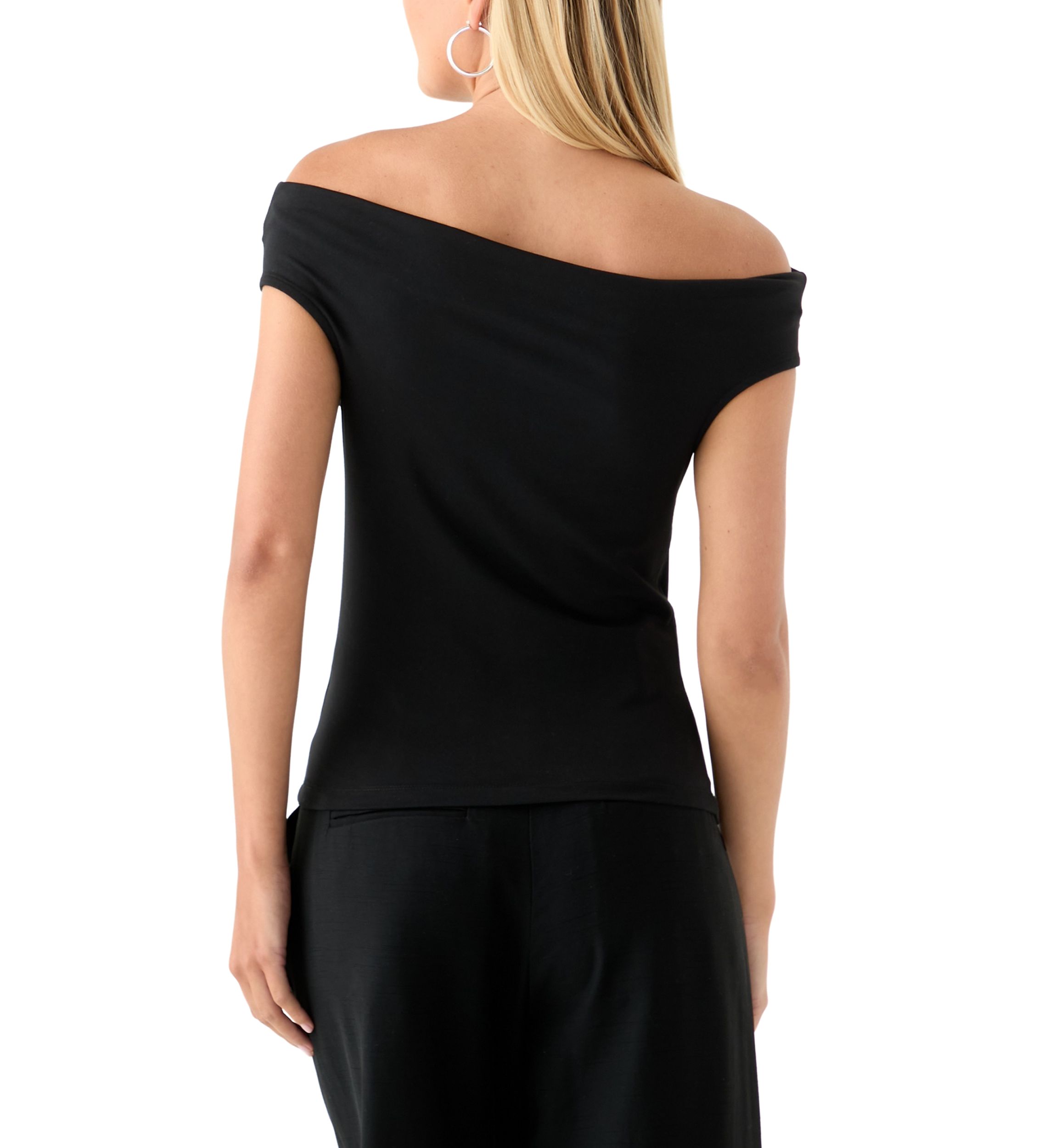 Womens Drapey Off the Shoulder Top