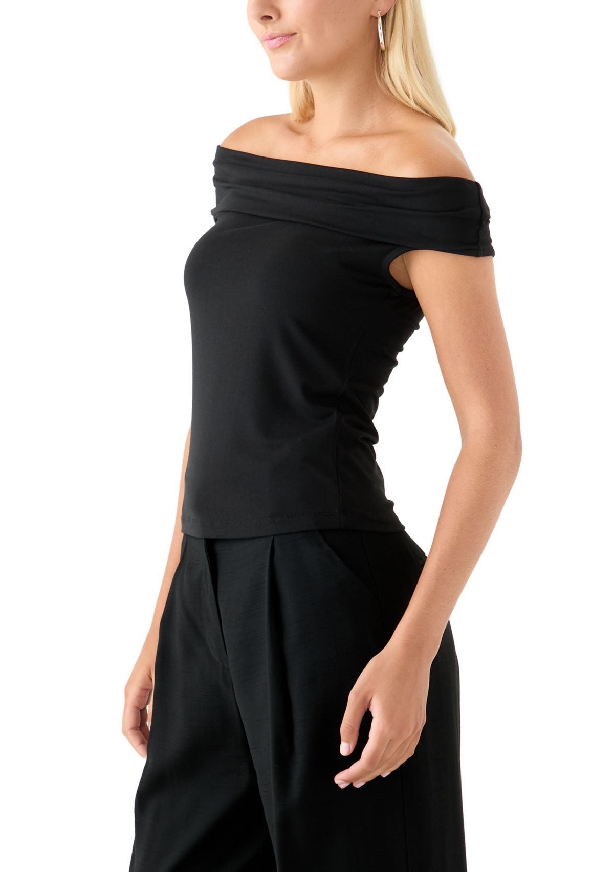 Womens Drapey Off the Shoulder Top