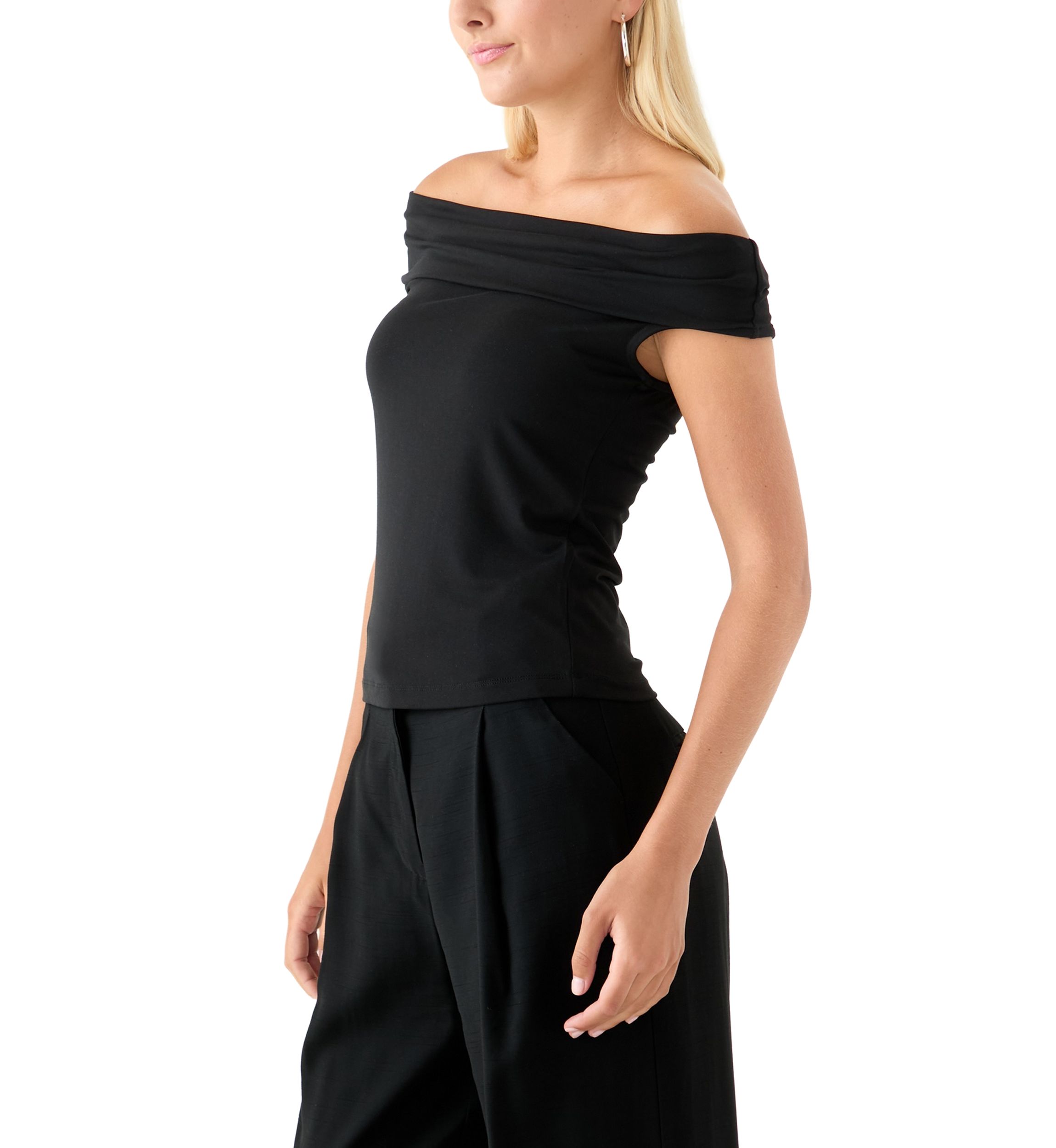Womens Drapey Off the Shoulder Top