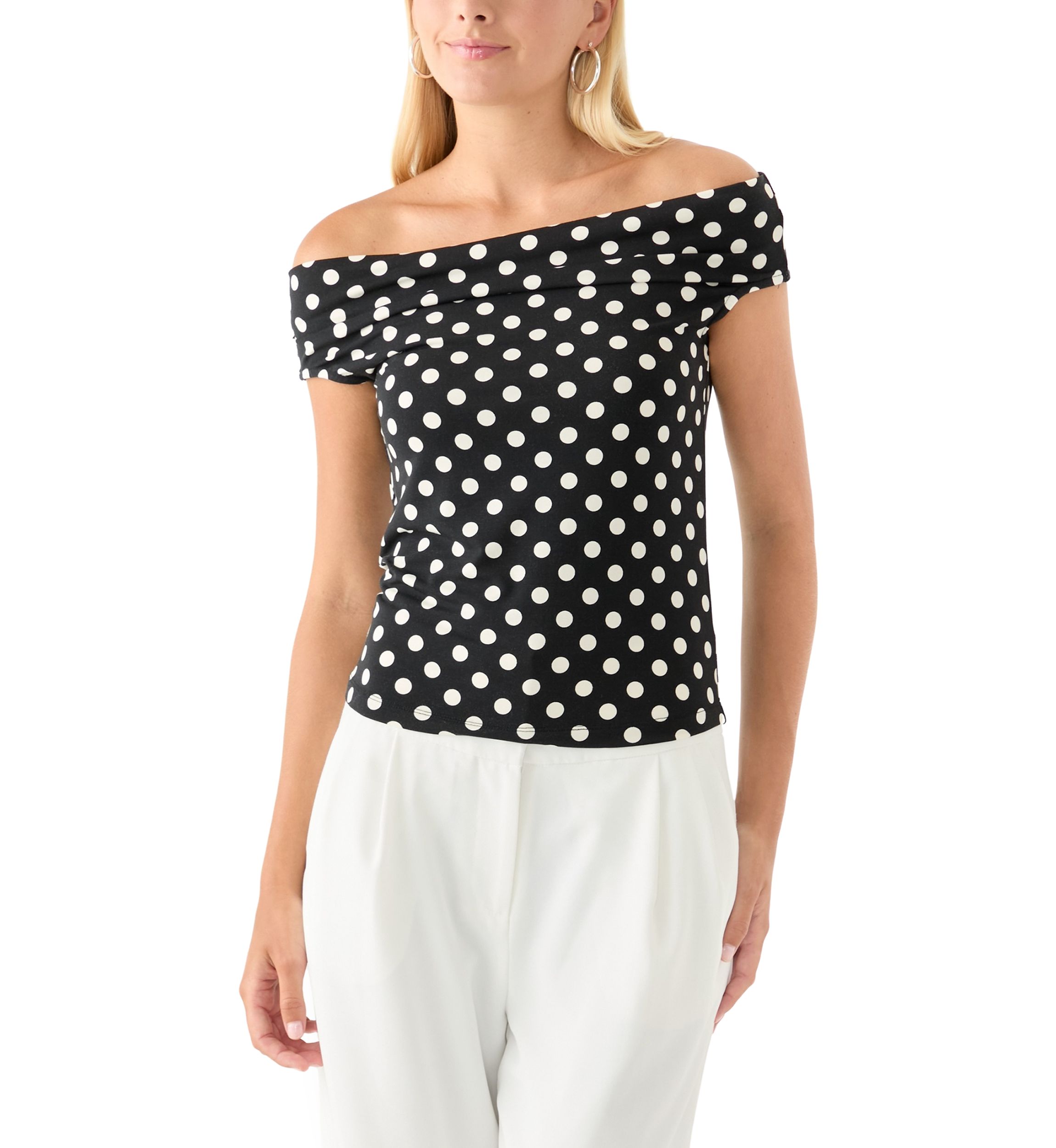 Womens Drapey Off the Shoulder Top
