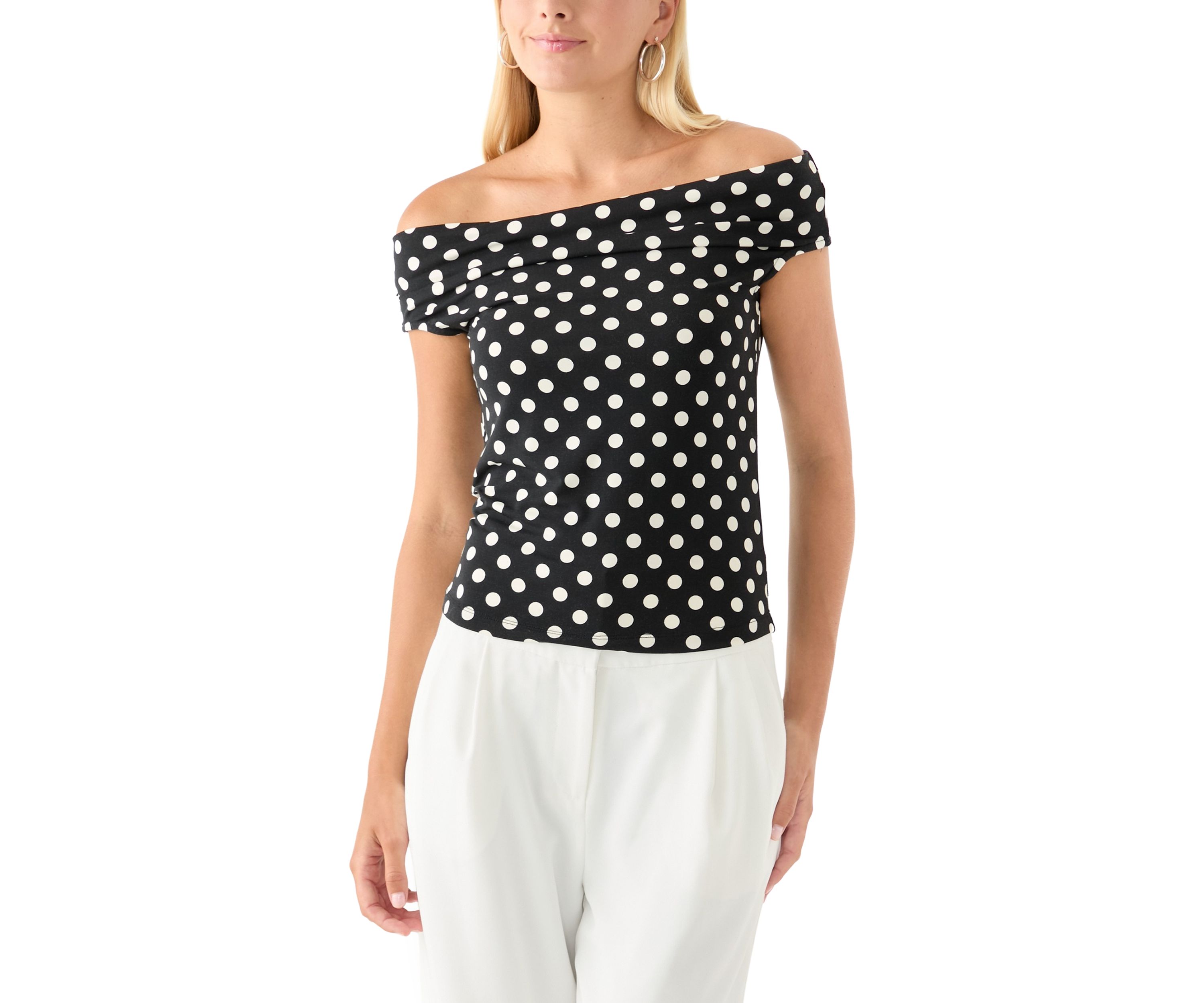 Womens Drapey Off the Shoulder Top