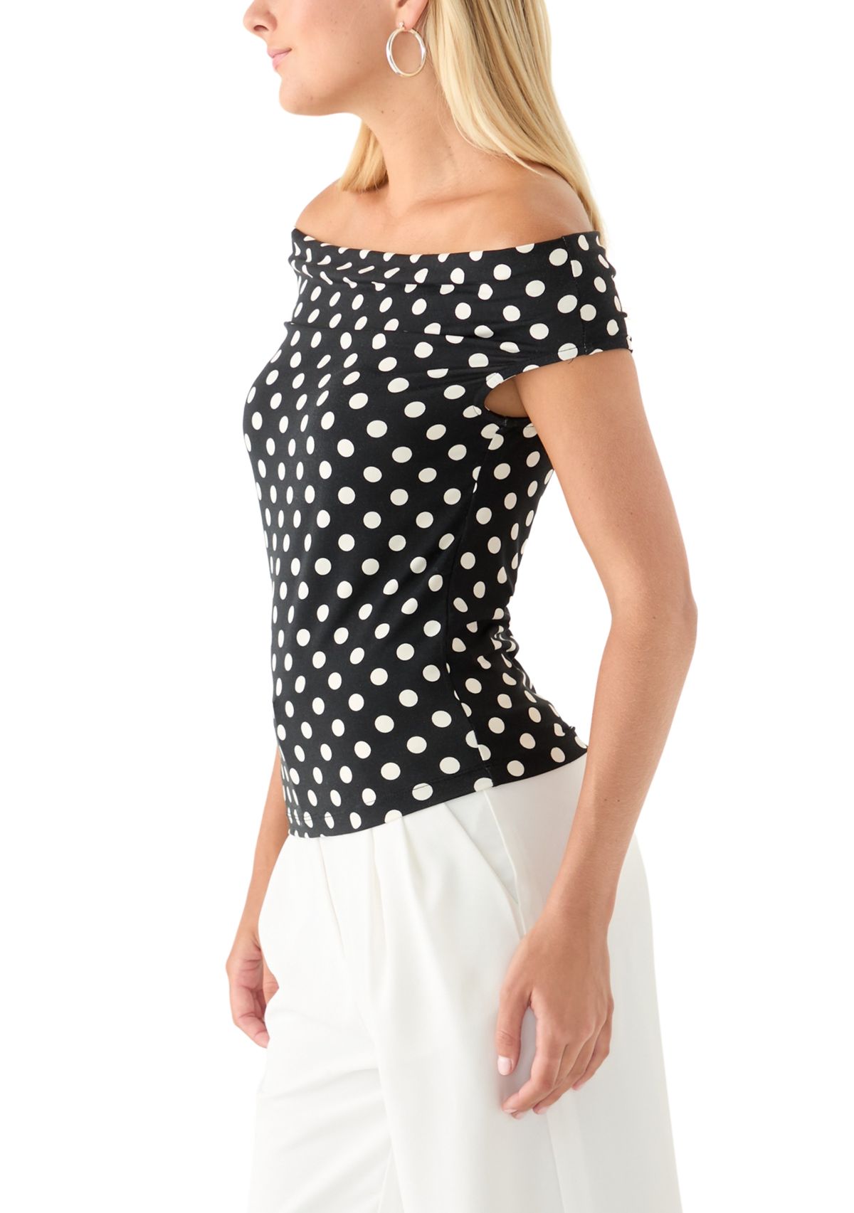 Womens Drapey Off the Shoulder Top