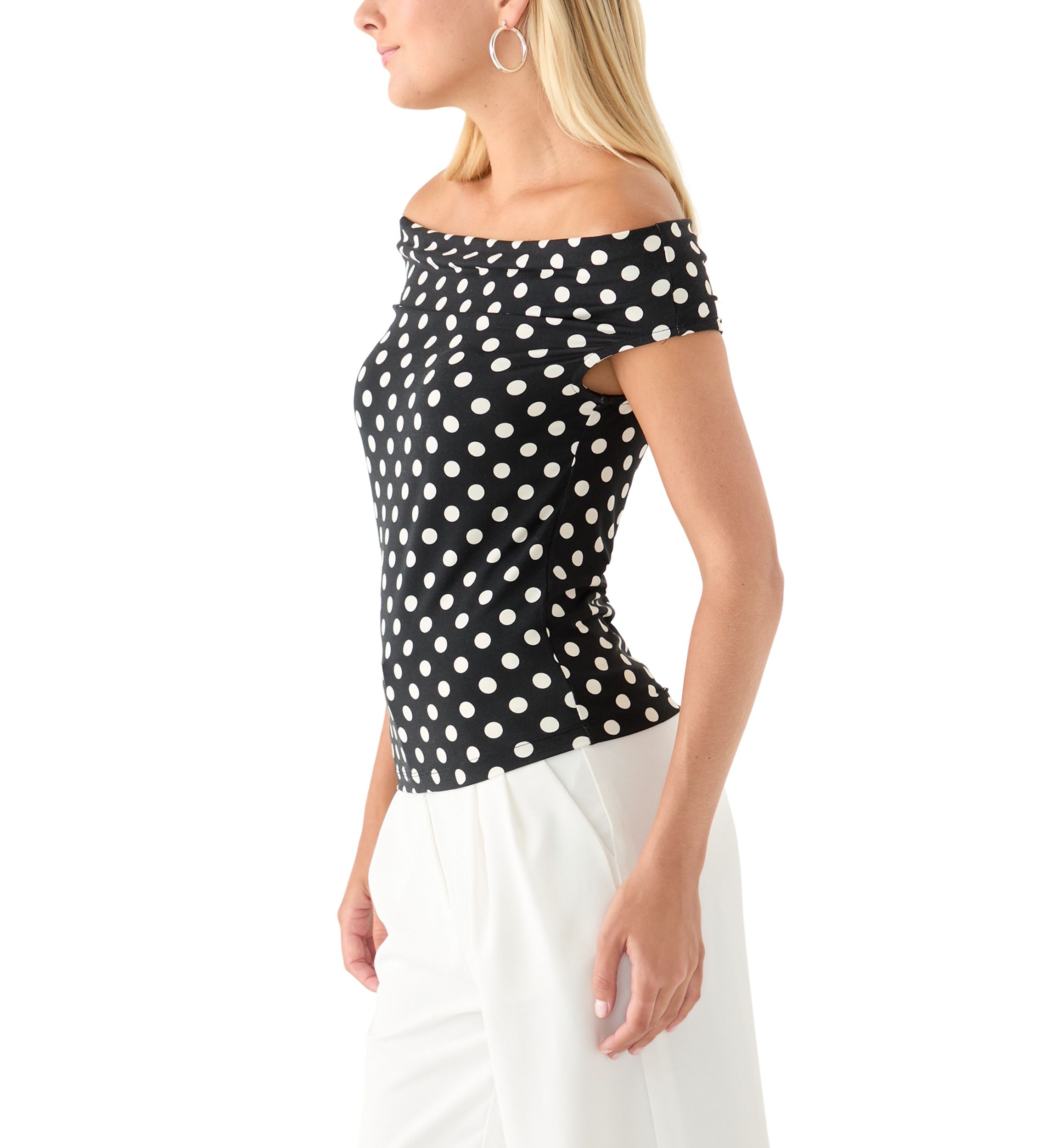 Womens Drapey Off the Shoulder Top