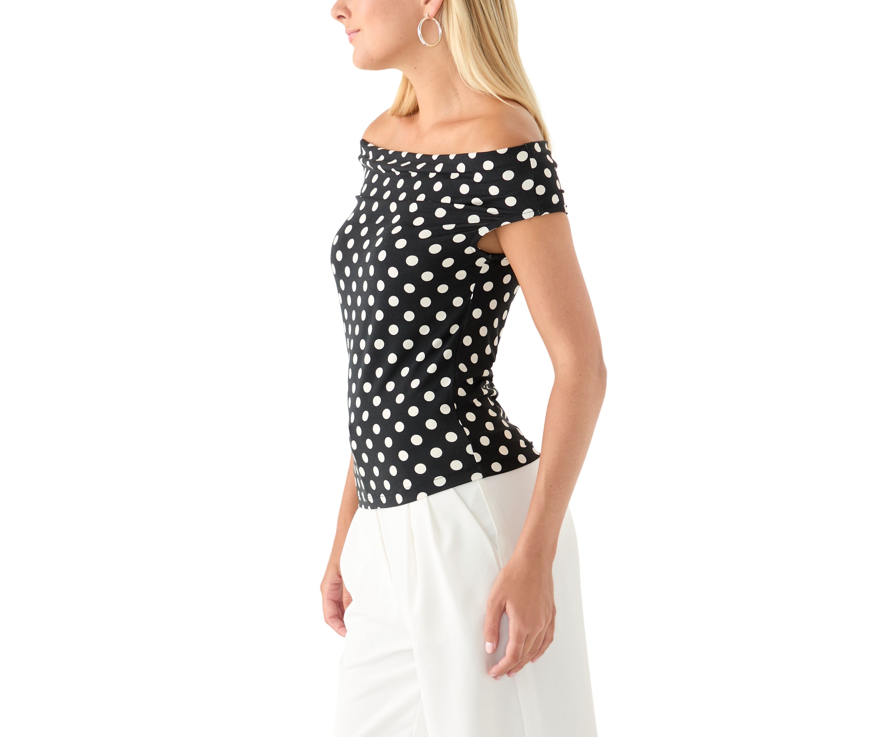 Womens Drapey Off the Shoulder Top