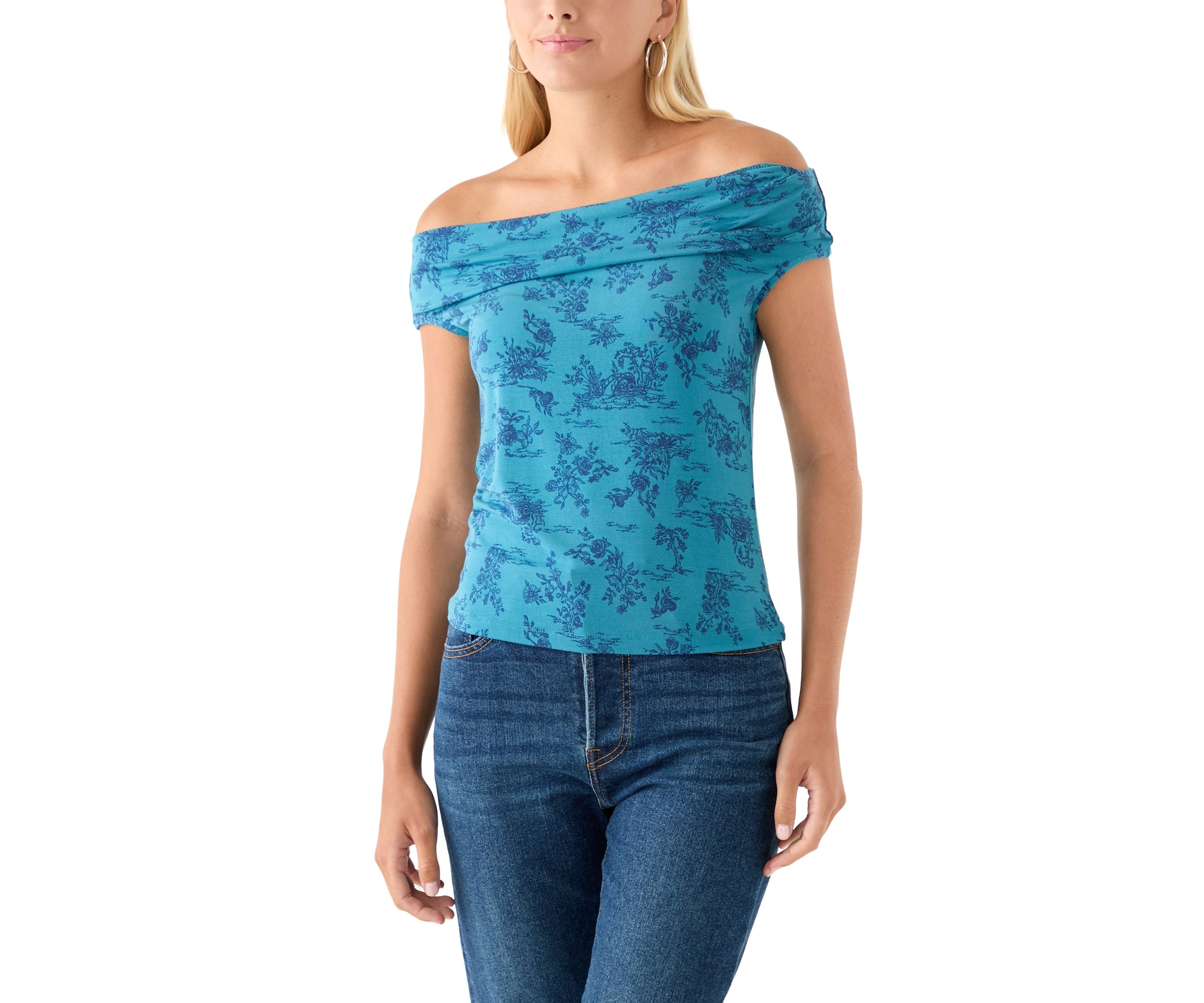 Womens Drapey Off the Shoulder Top