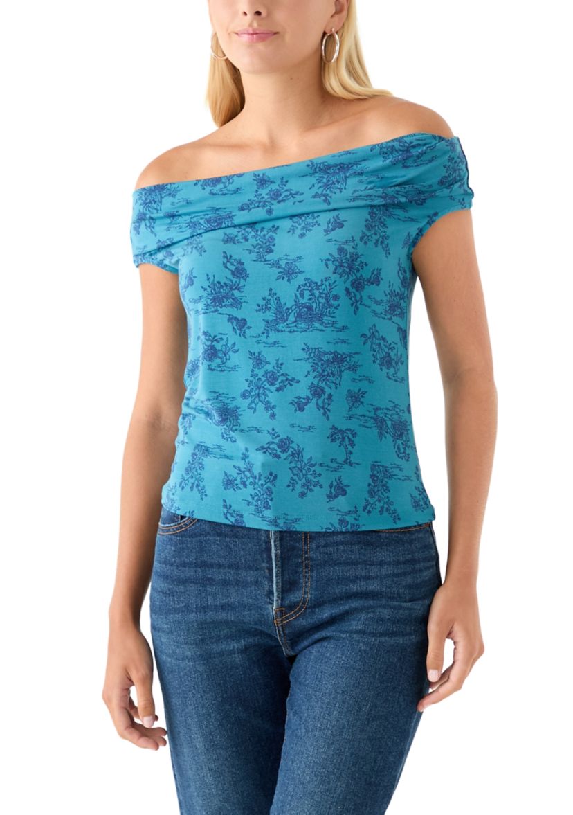 Womens Drapey Off the Shoulder Top