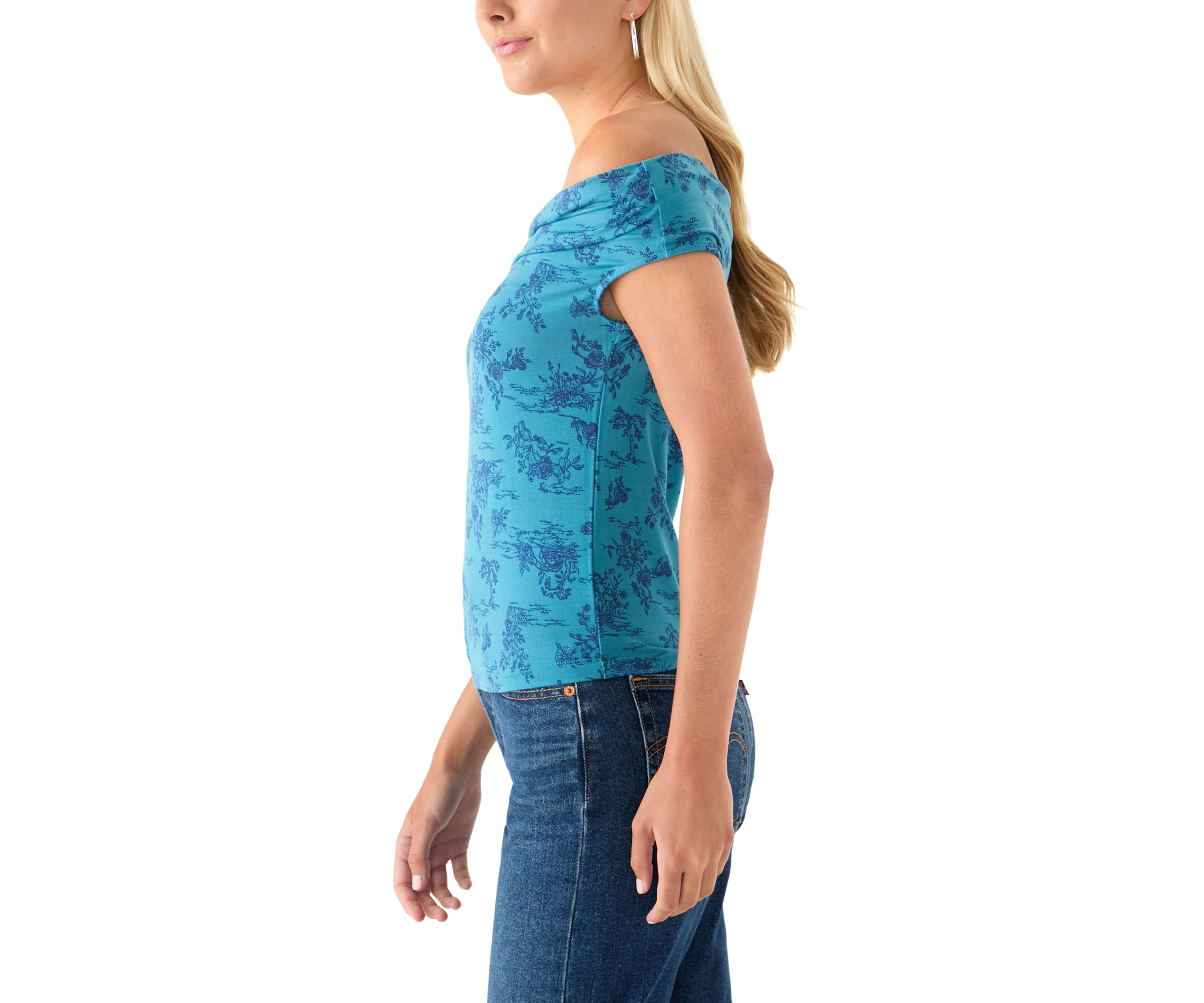 Womens Drapey Off the Shoulder Top