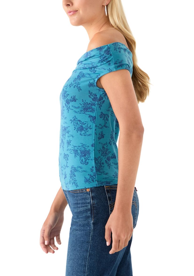 Womens Drapey Off the Shoulder Top