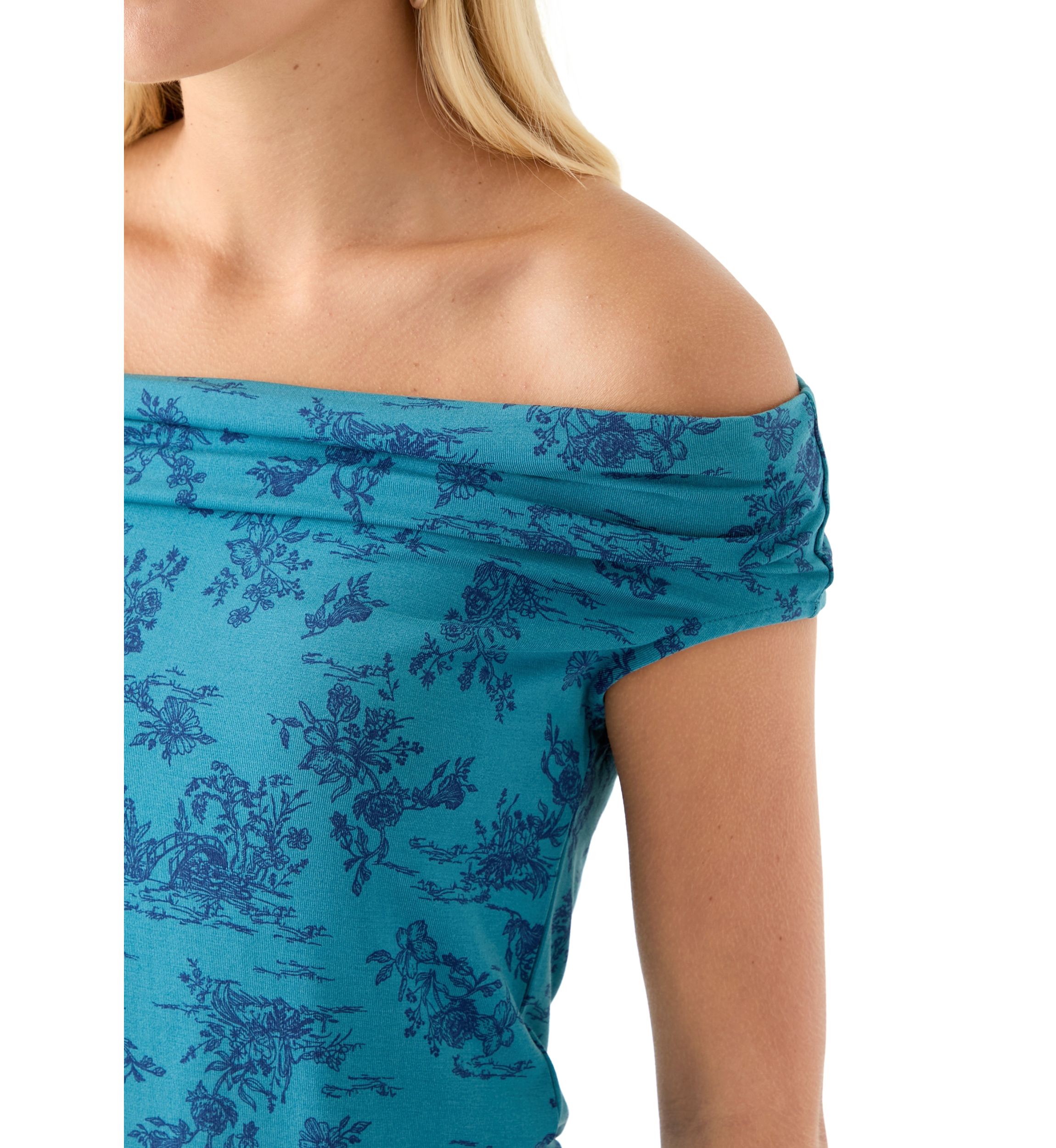 Womens Drapey Off the Shoulder Top