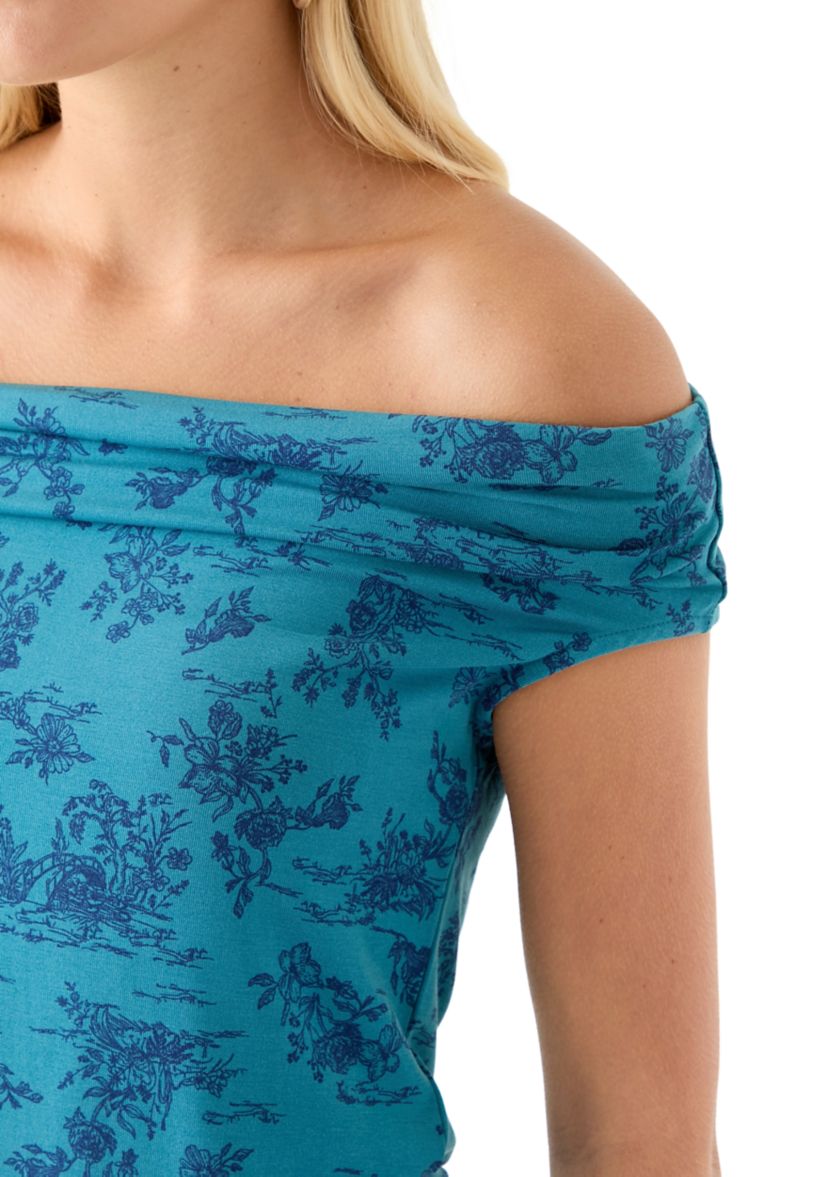 Womens Drapey Off the Shoulder Top