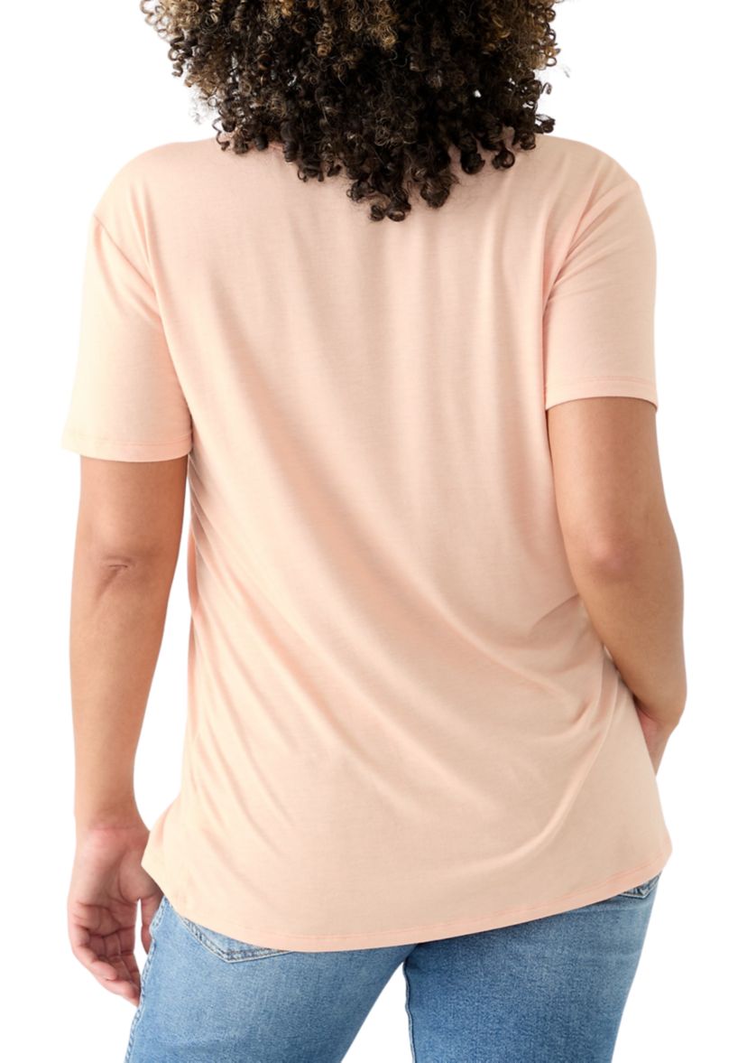 Womens Drop Shoulder Peachy Graphic T-Shirt 