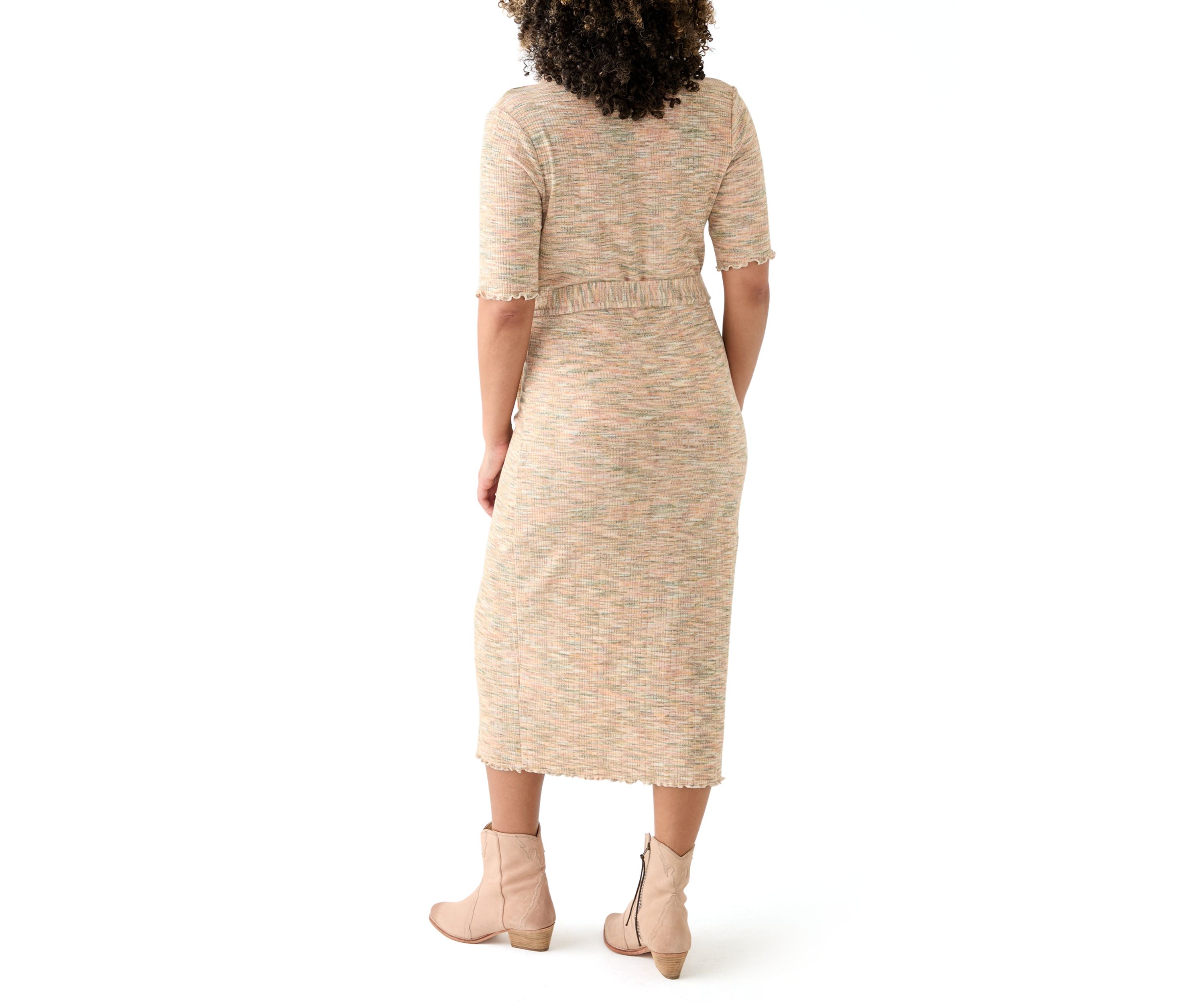  Womens Johnny Collar Belted Waist Dress 