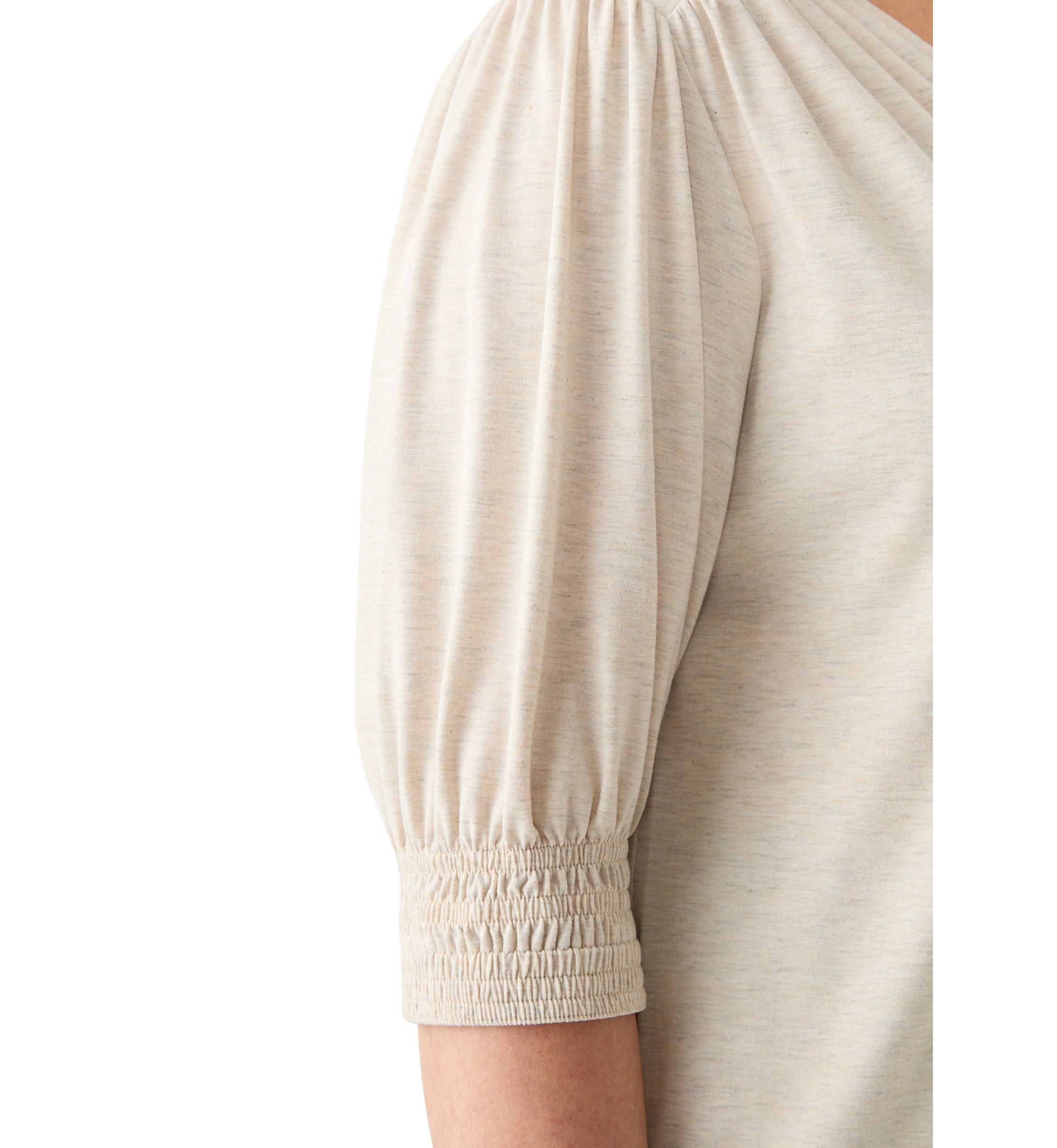 Plus Size 3/4 Sleeve V-Neck Knit Top