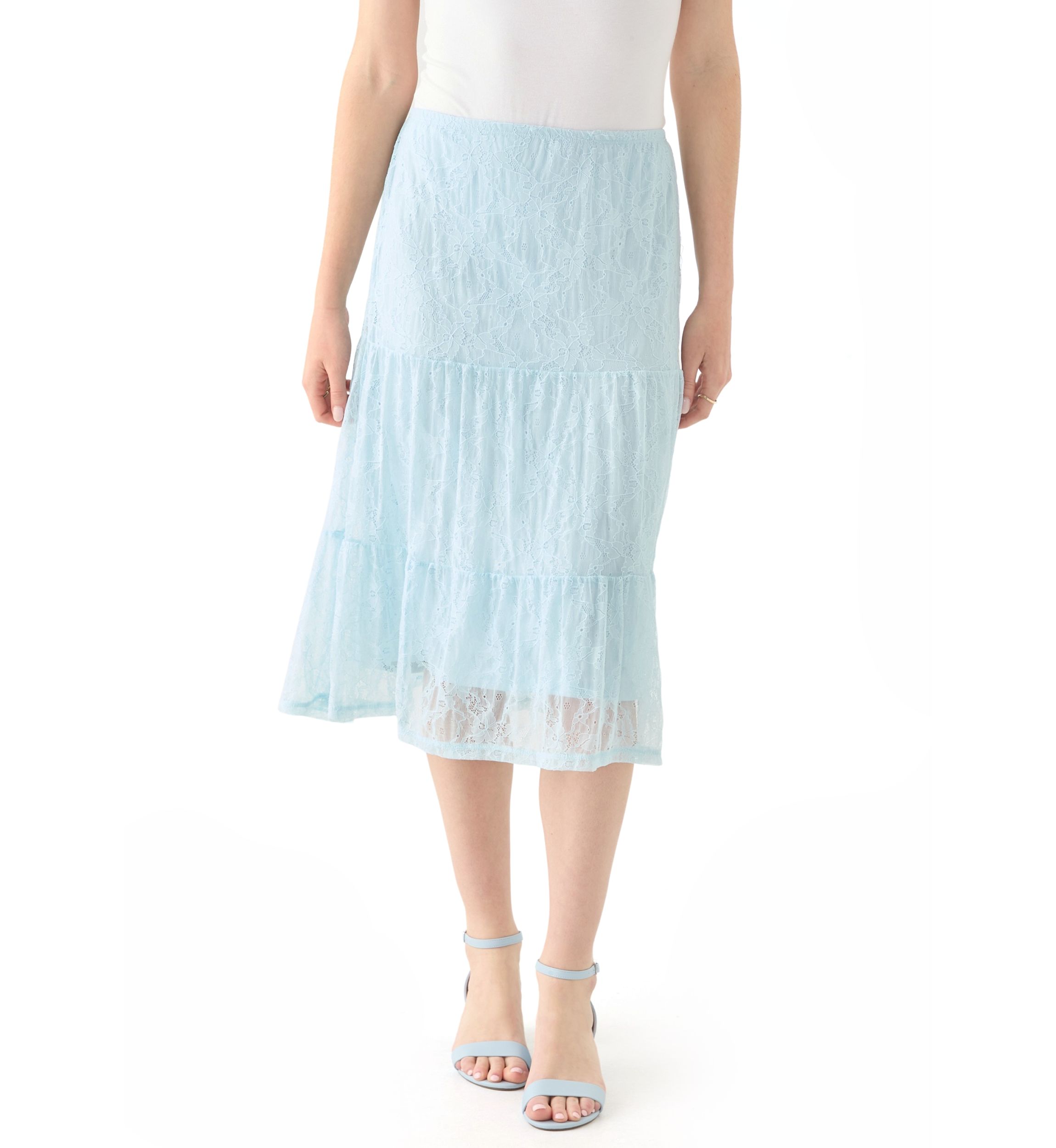 Womens Lace Overlay Skirt