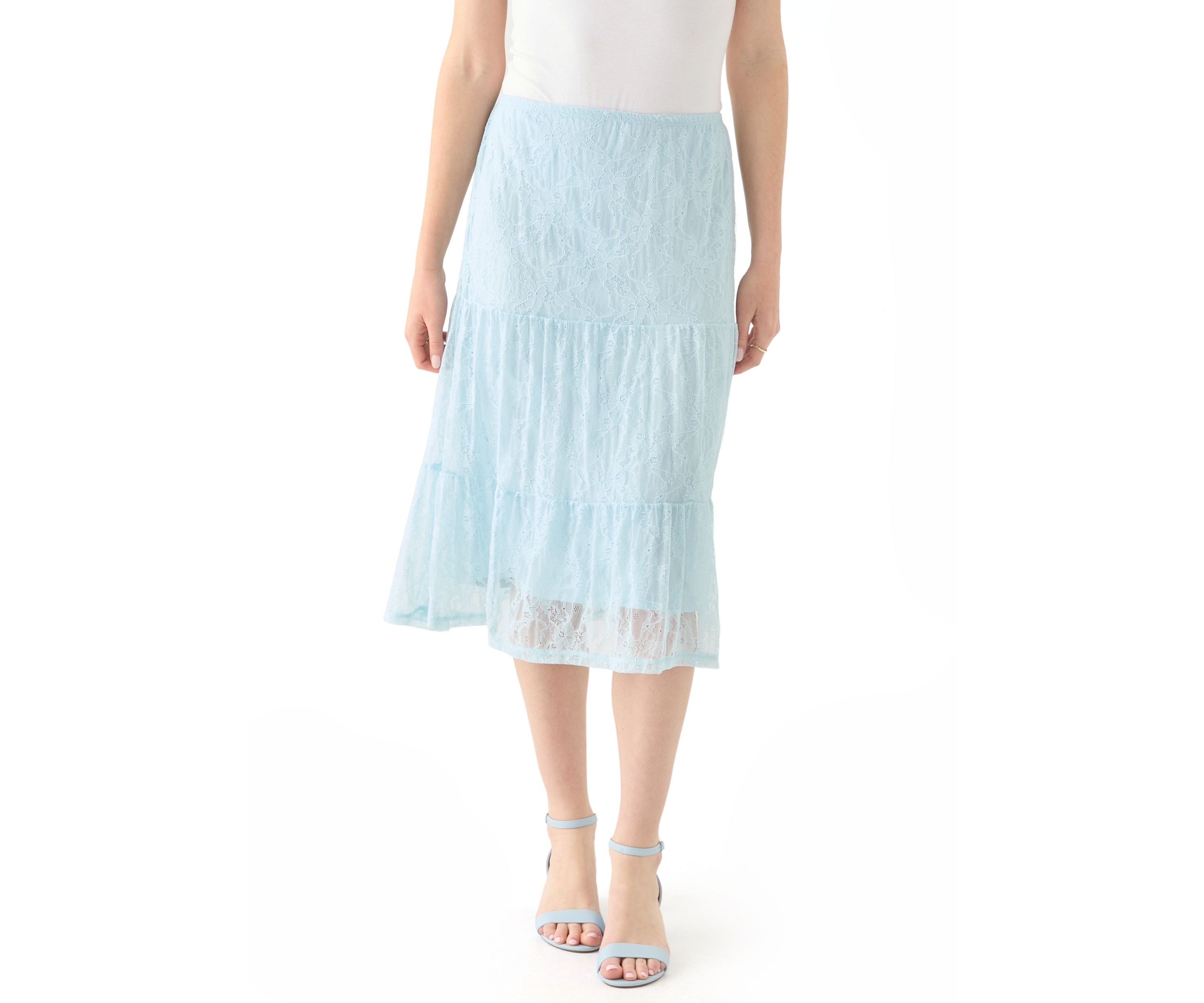Womens Lace Overlay Skirt