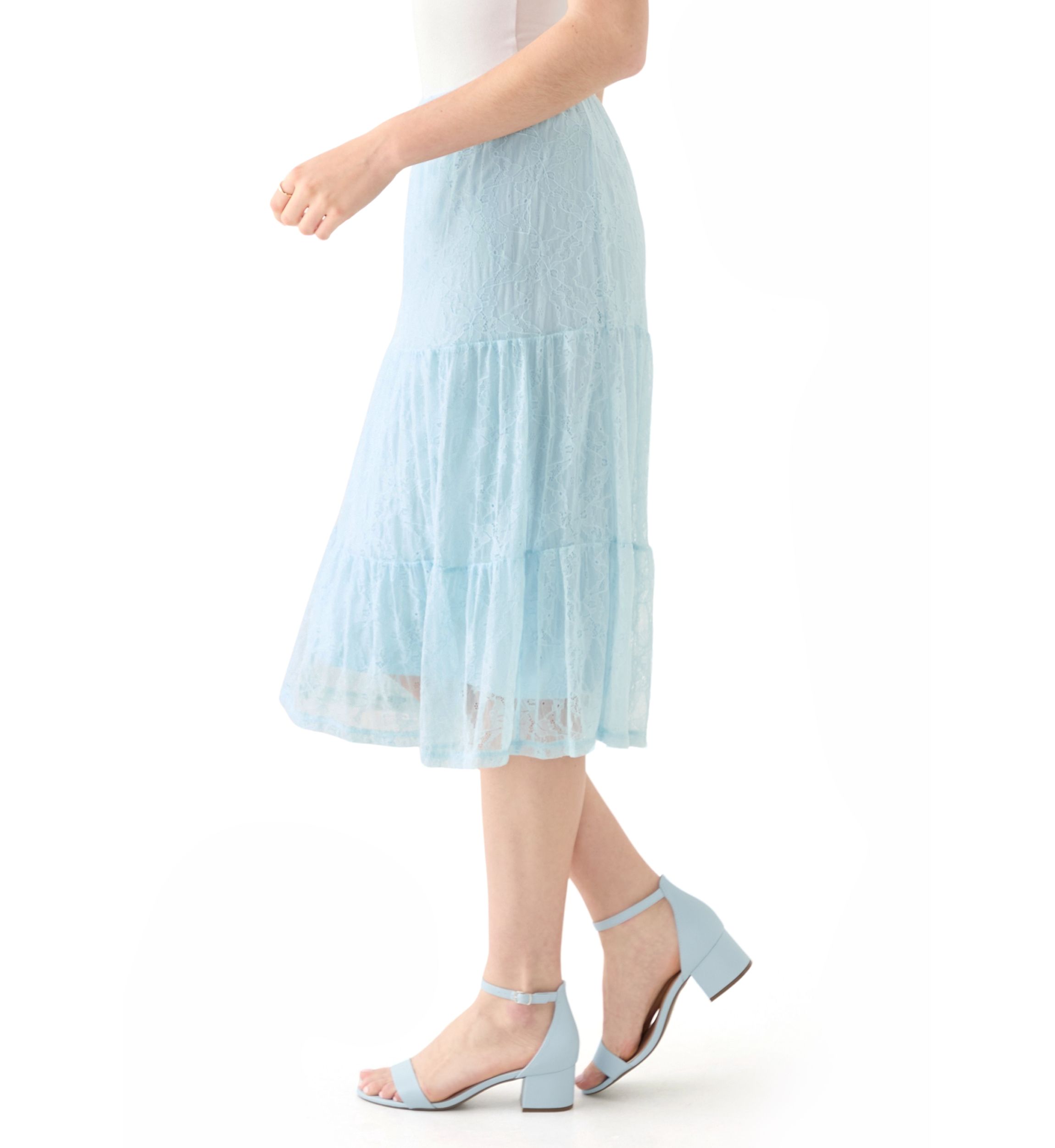 Womens Lace Overlay Skirt