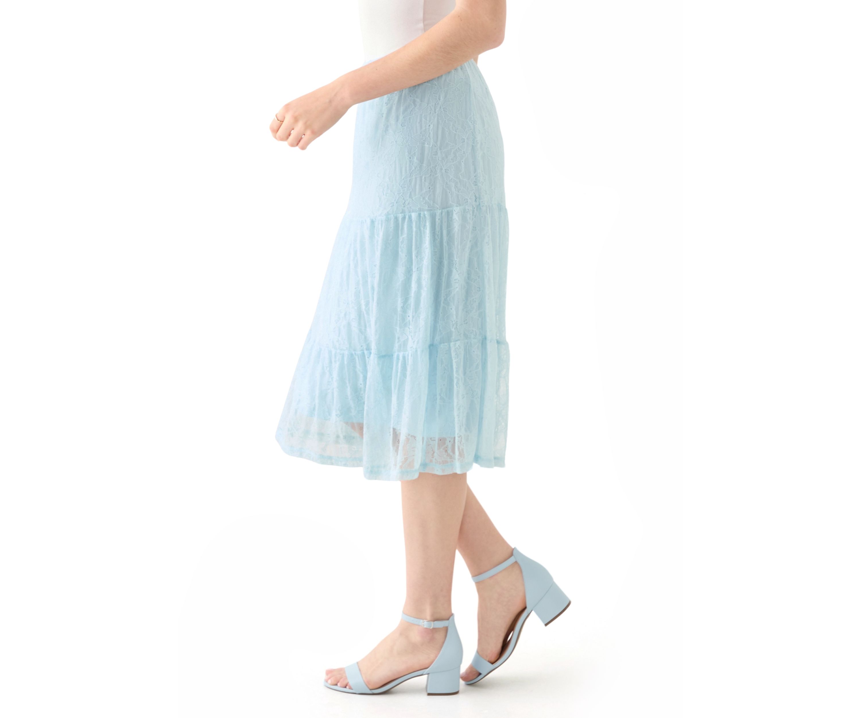 Womens Lace Overlay Skirt
