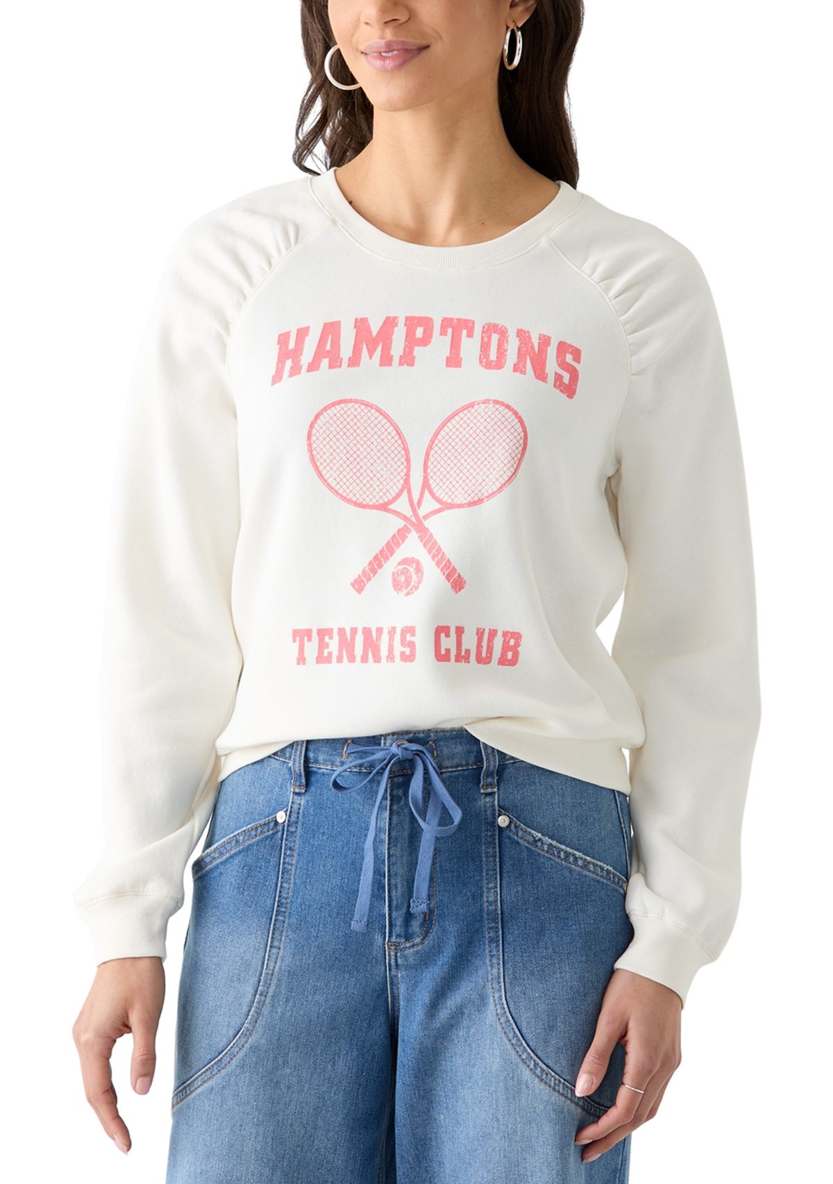 Womens Hamptons Tennis Club Pullover Graphic Sweatshirt