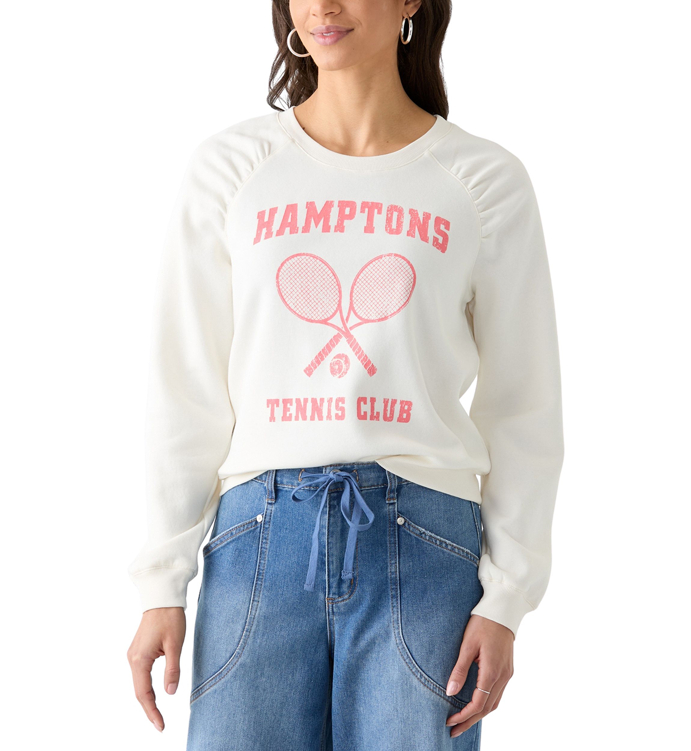 Womens Hamptons Tennis Club Pullover Graphic Sweatshirt