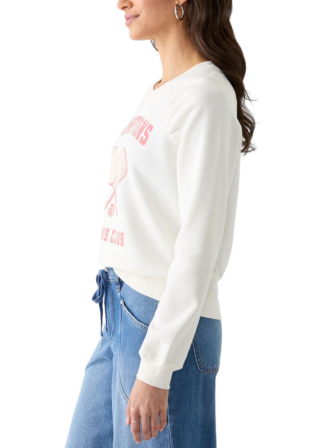 Womens Hamptons Tennis Club Pullover Graphic Sweatshirt