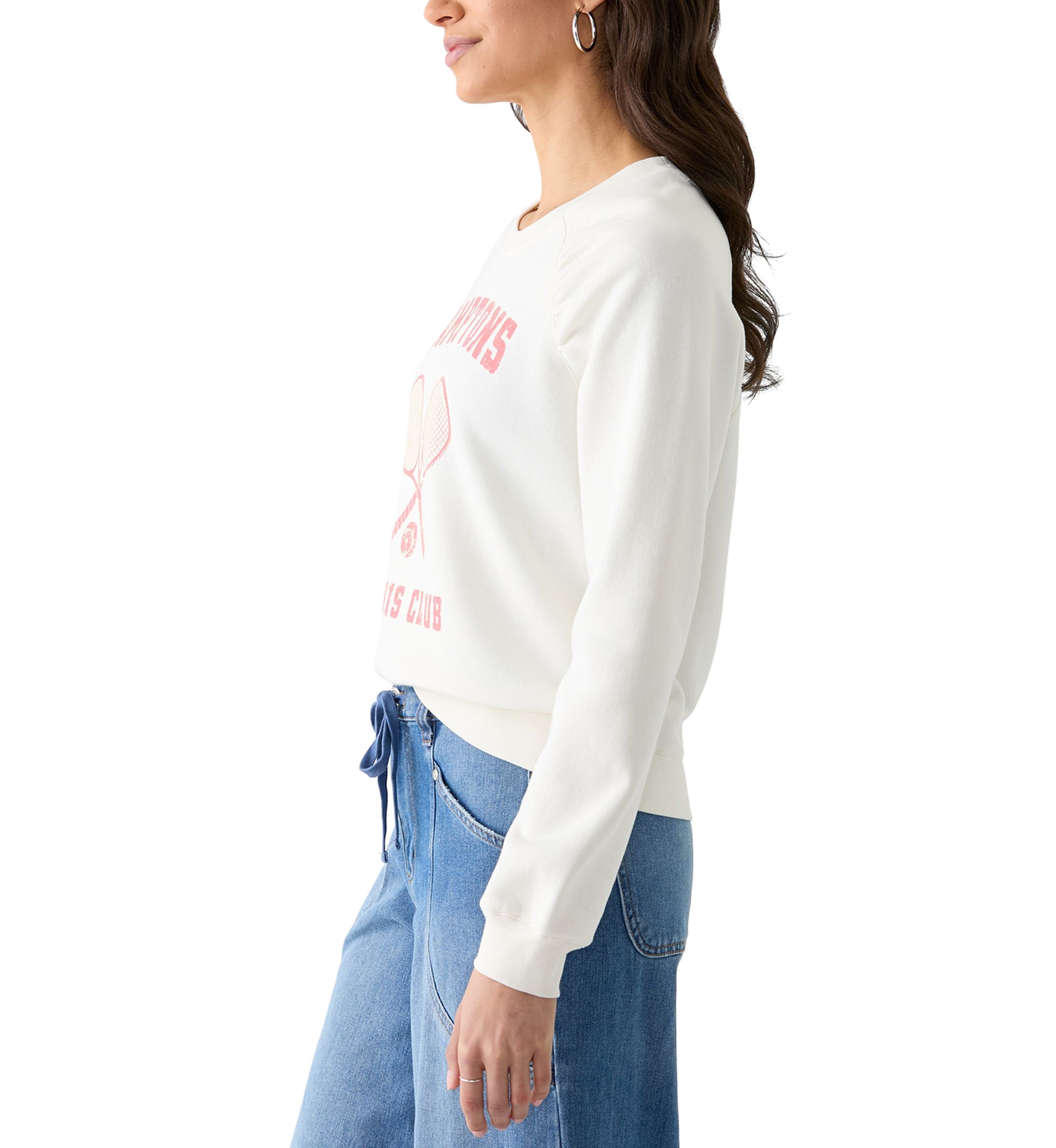 Womens Hamptons Tennis Club Pullover Graphic Sweatshirt