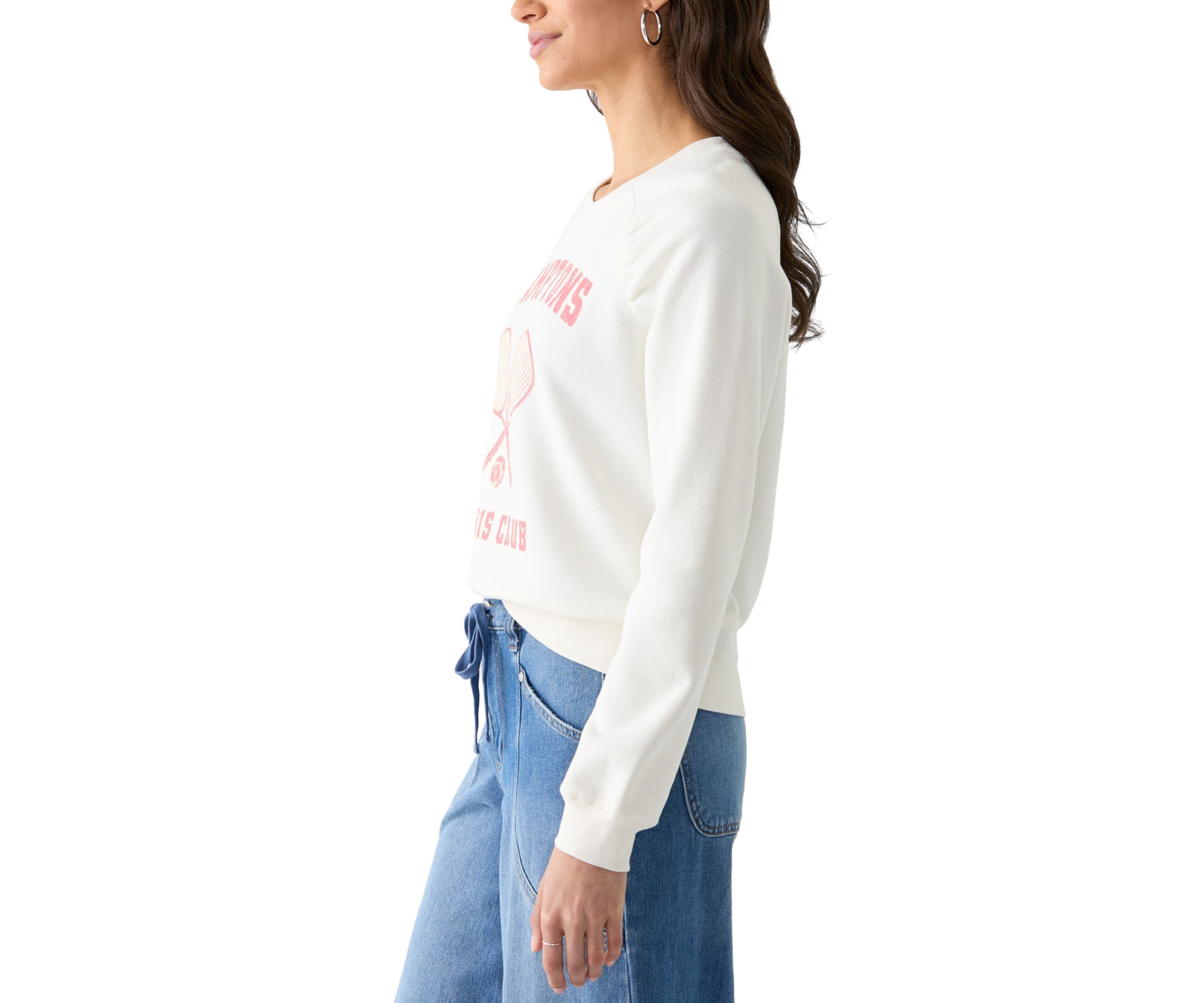 Womens Hamptons Tennis Club Pullover Graphic Sweatshirt