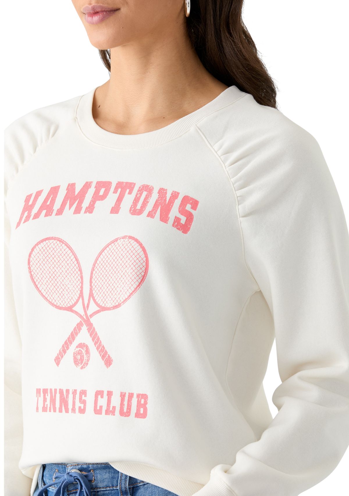 Womens Hamptons Tennis Club Pullover Graphic Sweatshirt